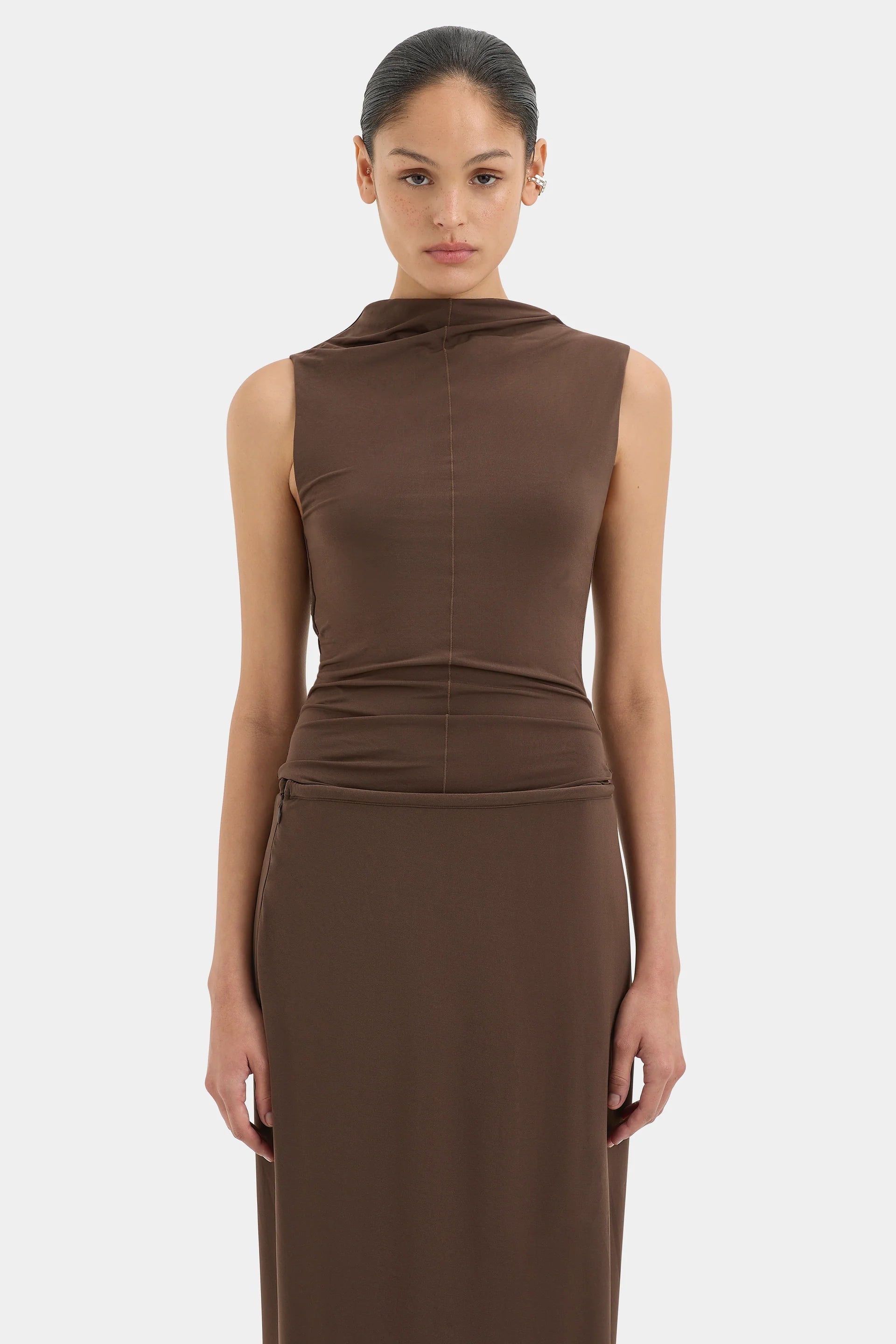 SIR MATHEO DRAPED TANK IN TRUFFLE | THE NEW TREND