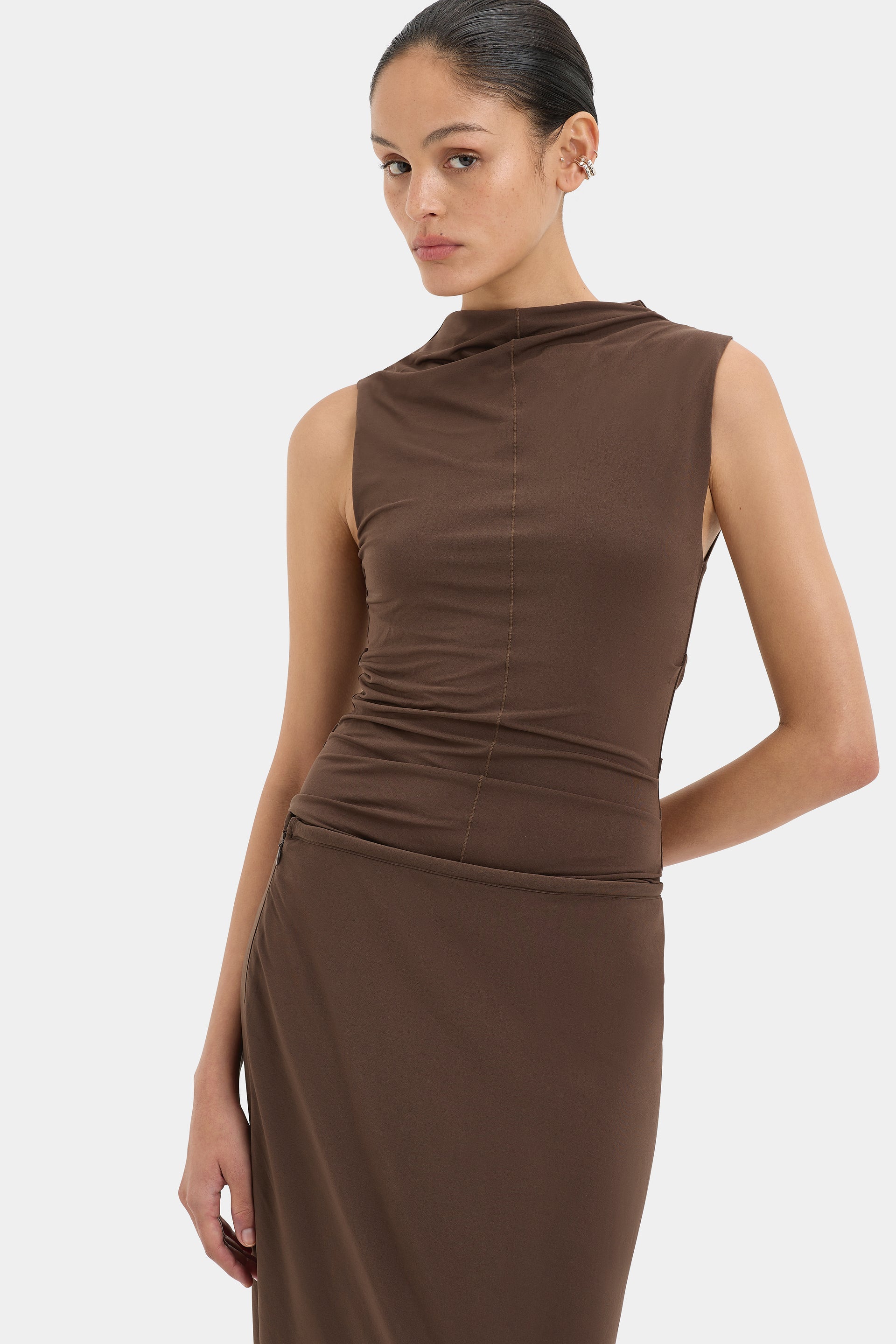 SIR MATHEO DRAPED TANK IN TRUFFLE | THE NEW TREND