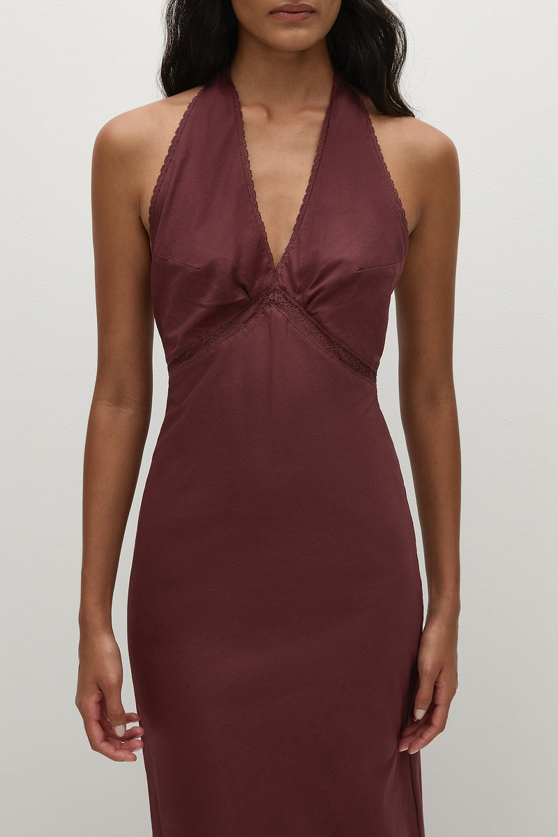 FAITHFULL THE BRAND JASMINE MAXI DRESS IN BORDEAUX | THE NEW TREND