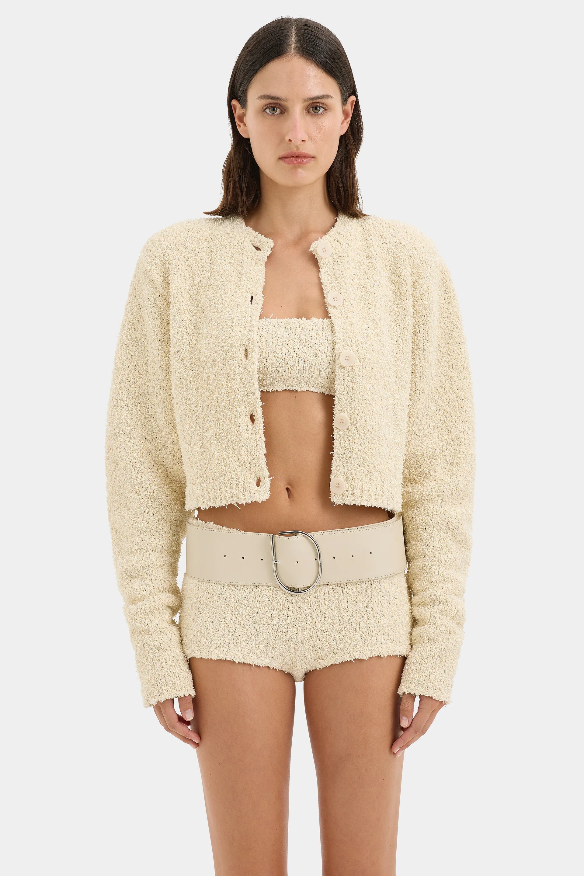 SIR ROCCO WIDE LEATHER BELT IN CREAM | THE NEW TREND