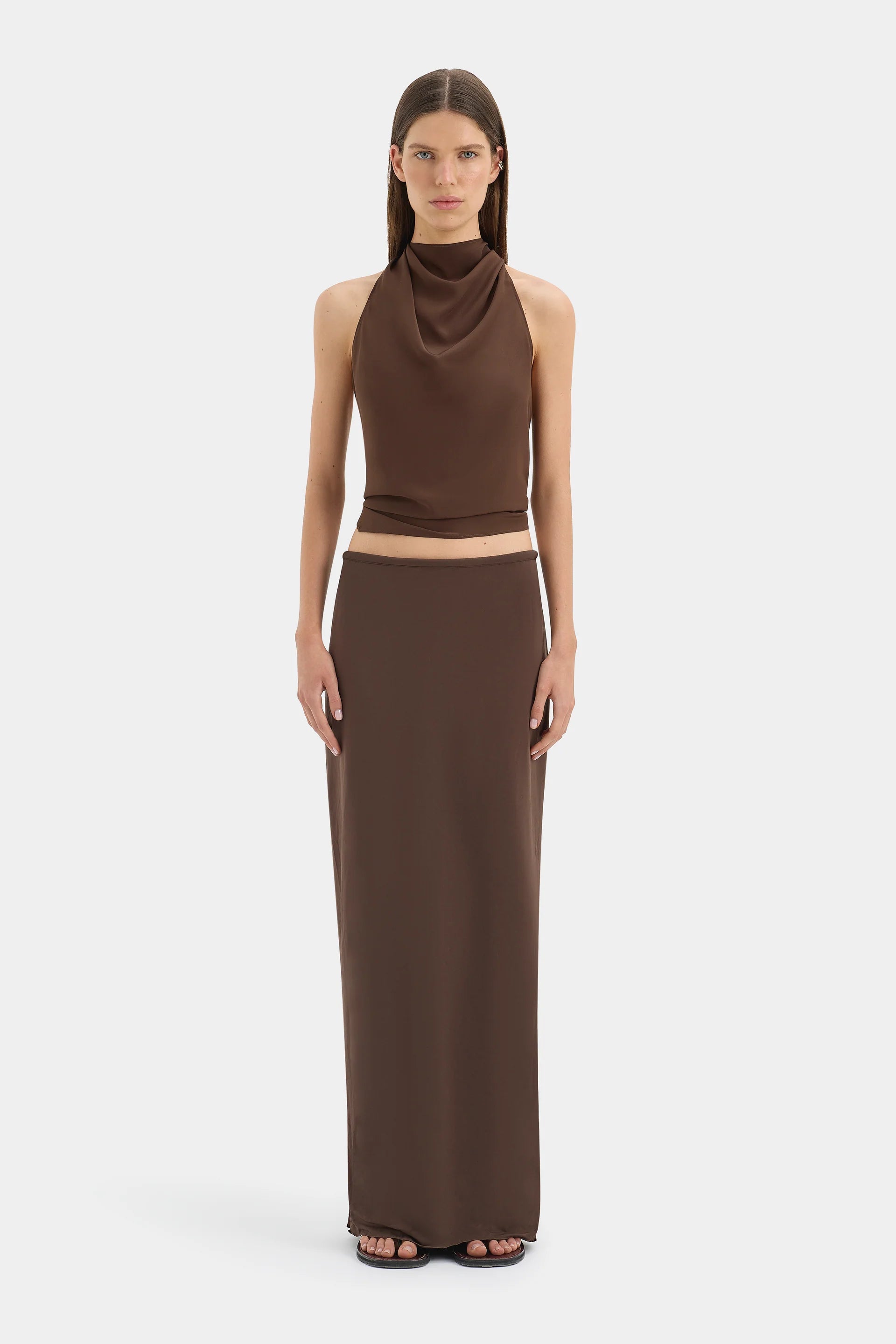 SIR MATHEO MIDI SKIRT IN TRUFFLE | THE NEW TREND