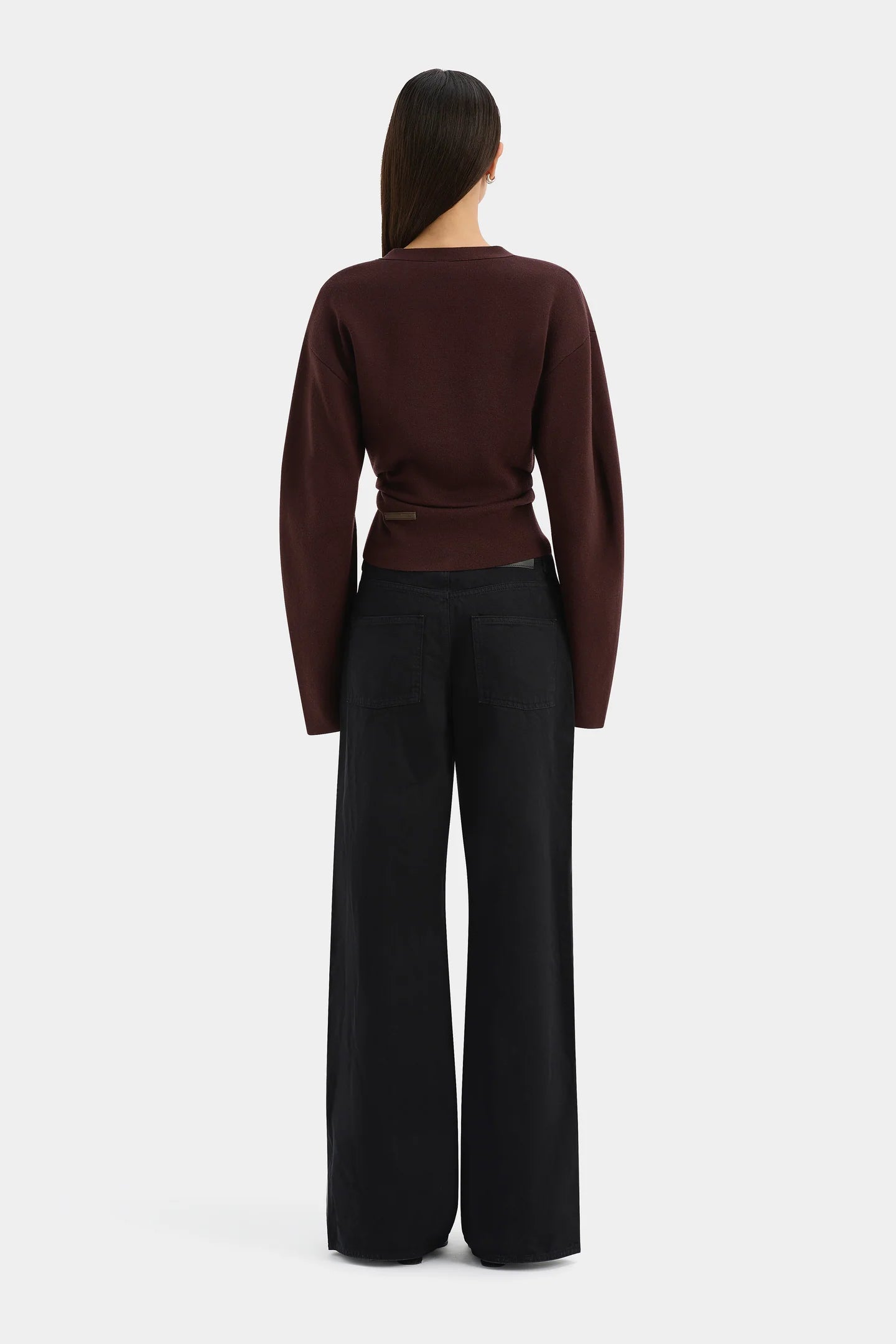 SIR AYANA GATHERED CARDIGAN IN PLUM | THE NEW TREND