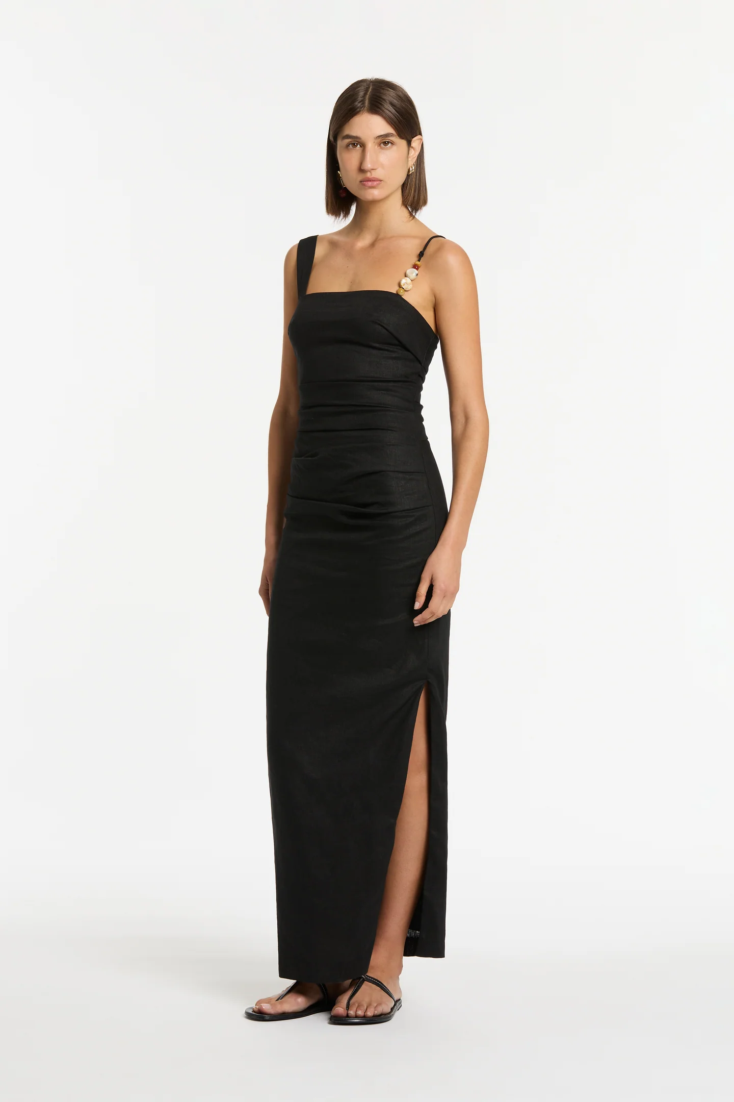 SIR. Antonia Beaded Midi Dress in Black The New Trend