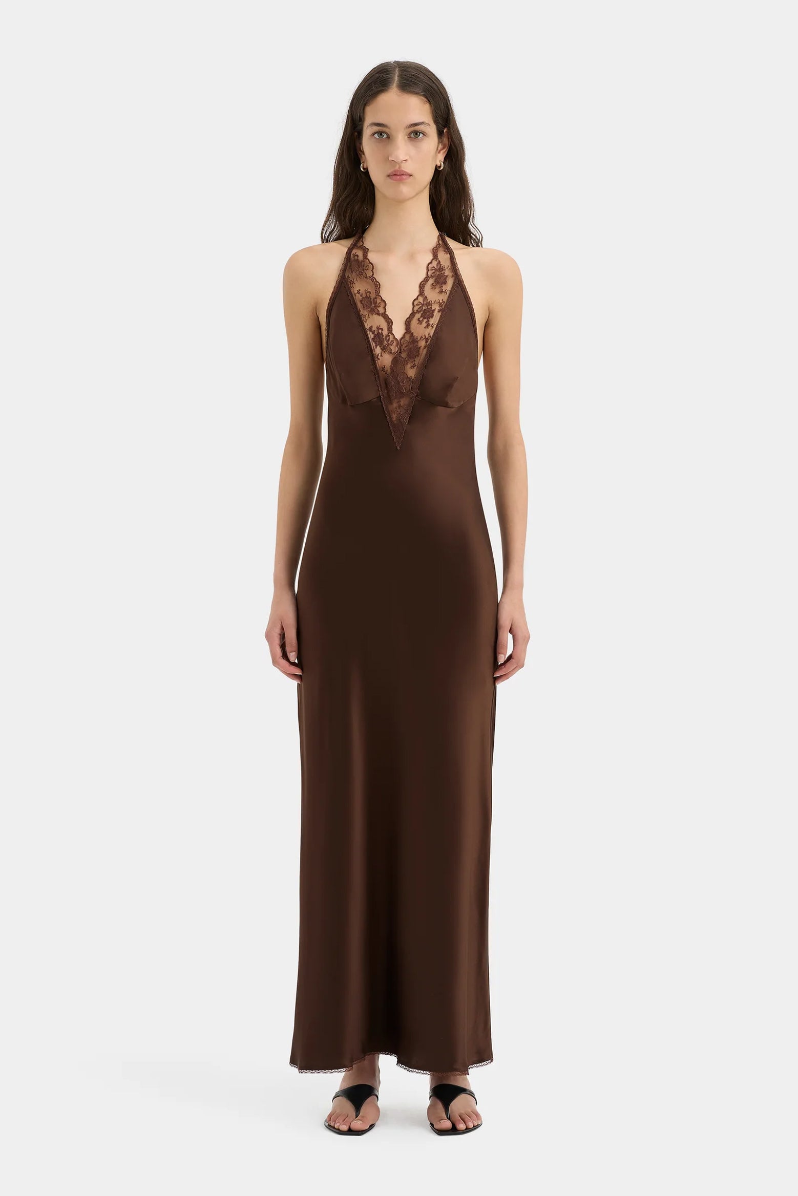 SIR. Aries Halter Gown in Chocolate The New Trend Australia