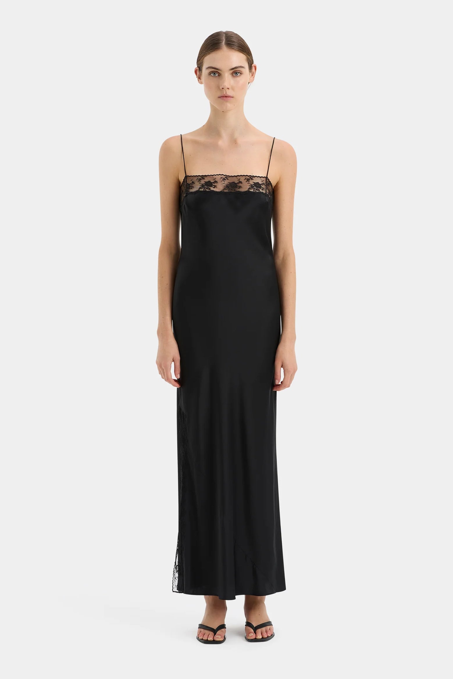 SIR Aries Lace Slip Dress in Black available at The New Trend Australia.