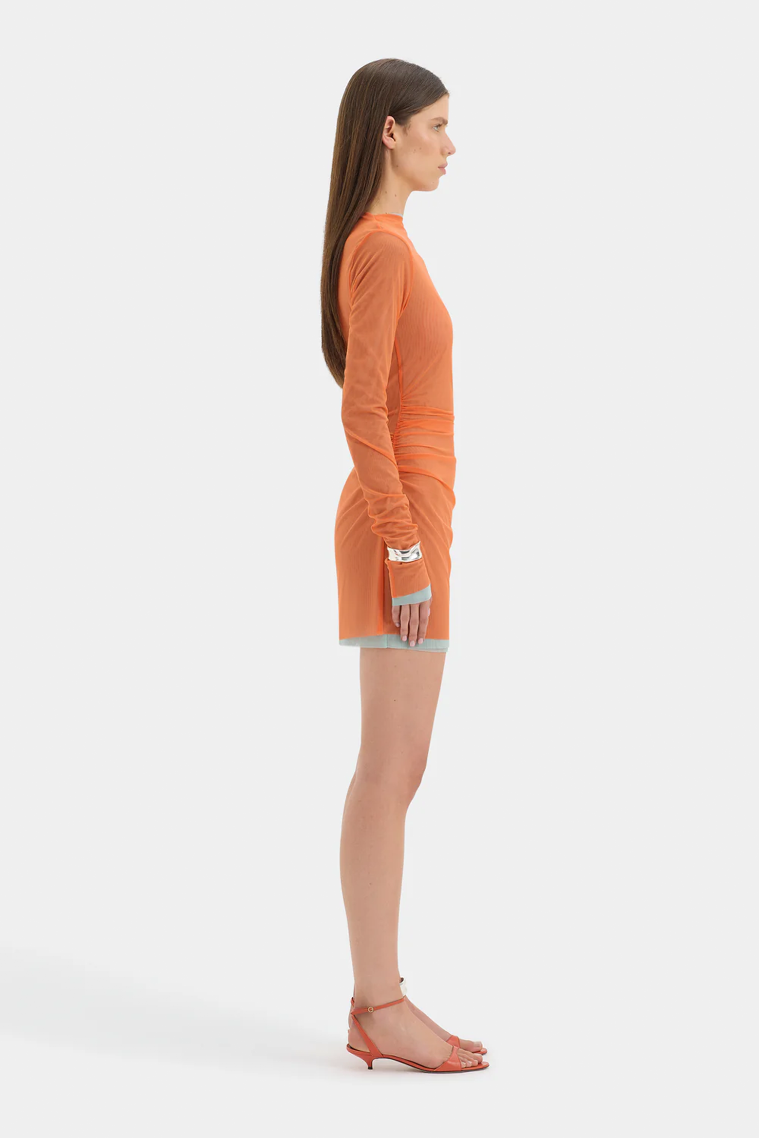 SIR. COSTA GATHERED MINI DRESS IN TANGERINE | THE NEW TREND