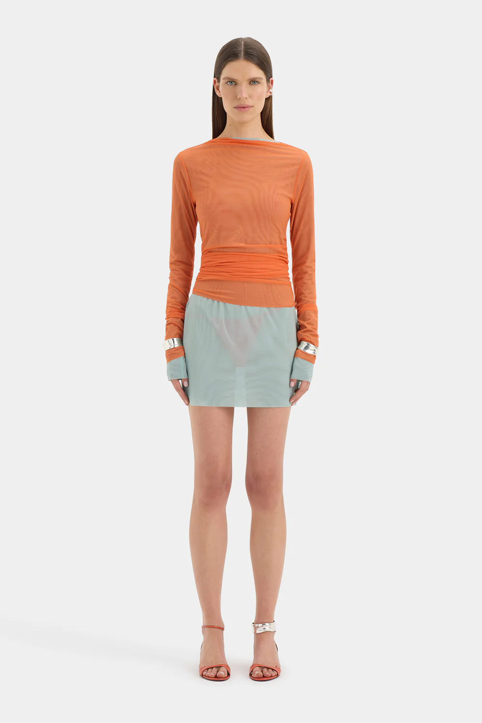 SIR. COSTA GATHERED MINI DRESS IN TANGERINE | THE NEW TREND