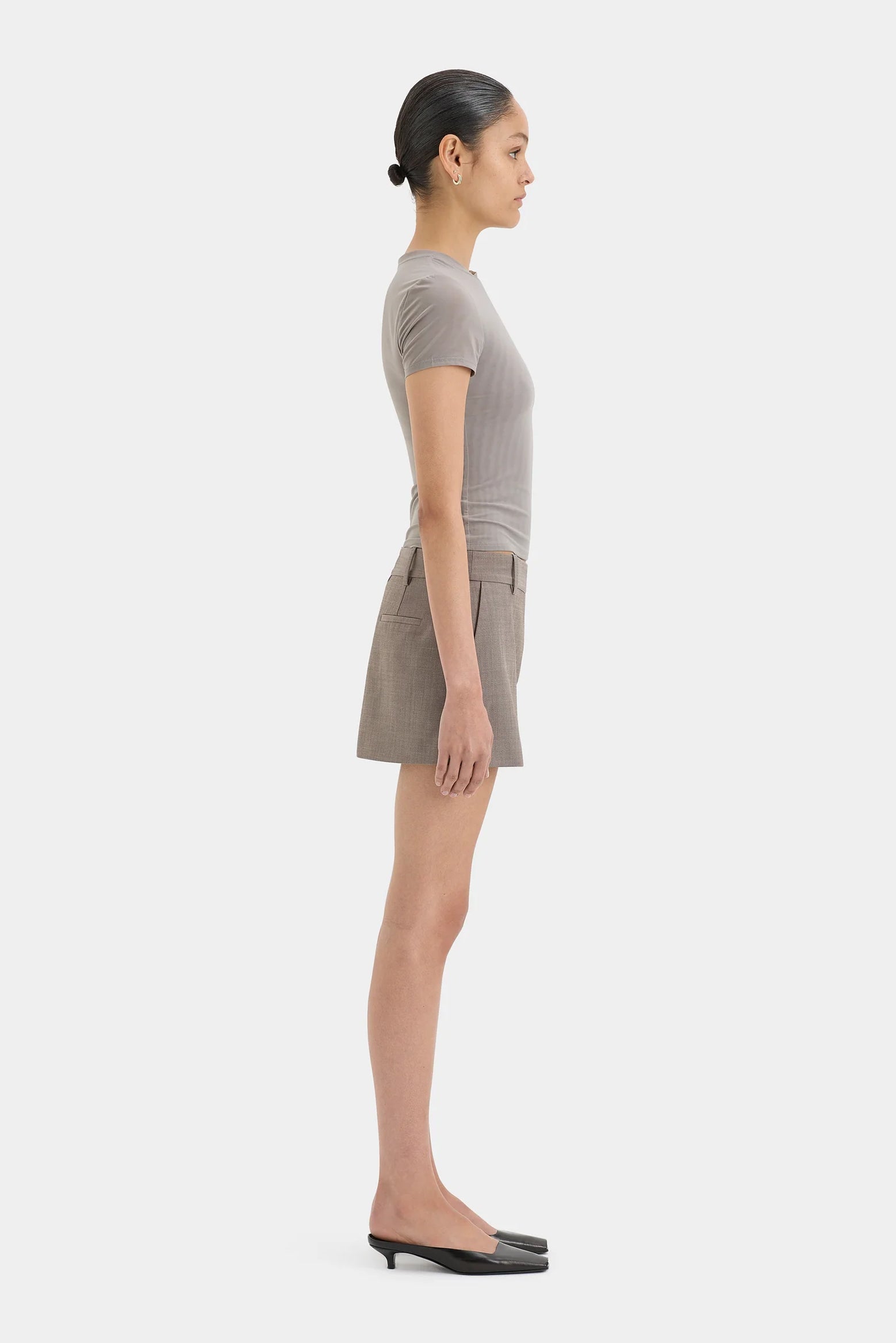 SIR Leonardo Belted Mini Skirt in Taupe available at The New Trend Australia.