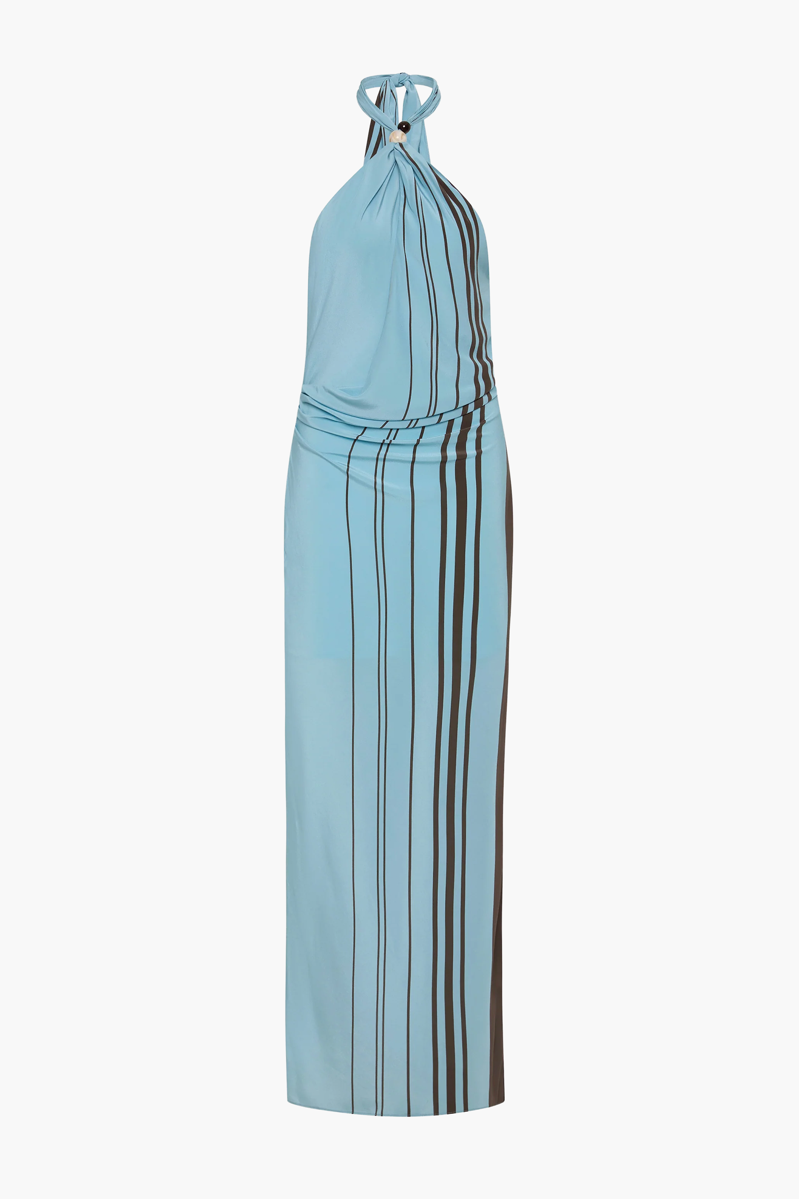 SIR RIOJA HALTER SCARF MAXI DRESS IN PACHA MINERAL STRIPE | THE NEW TREND 