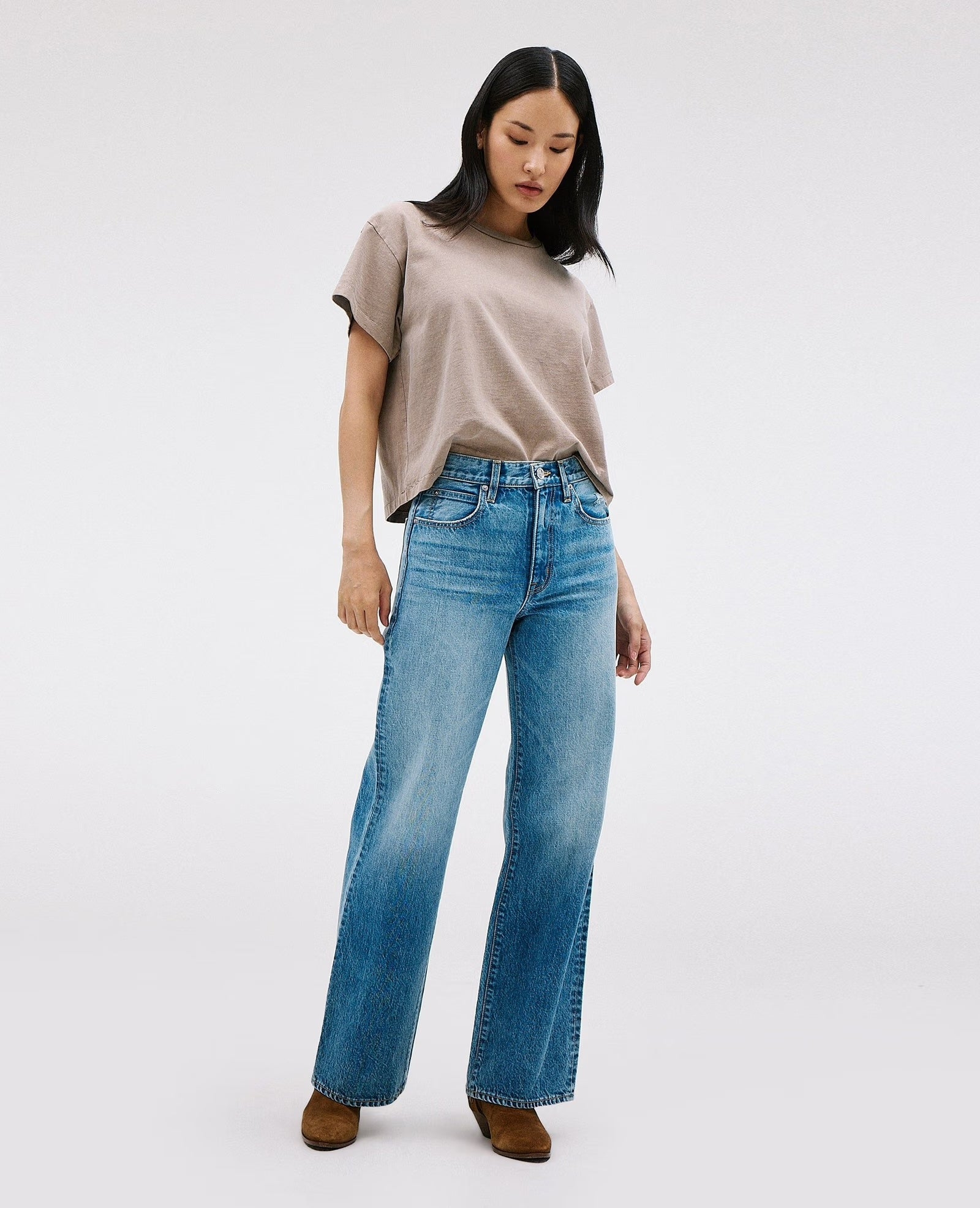 SLVRLAKE GRACE HIGH RISE WIDE LEG JEAN IN AMERICAN BEAUTY | THE NEW TREND