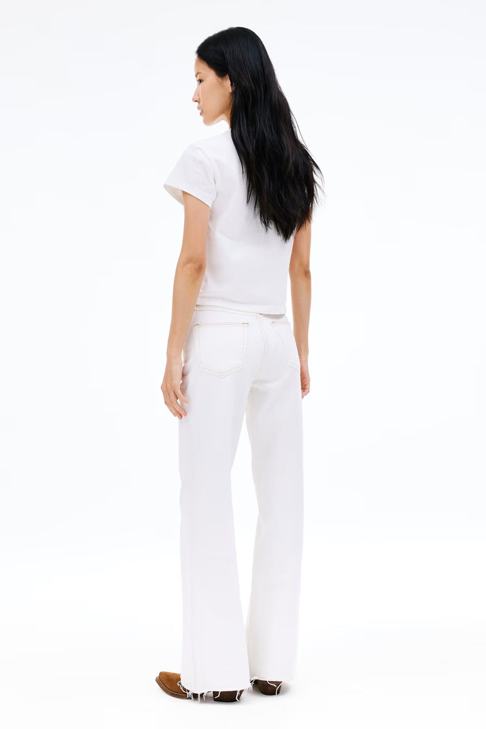 The SLVRLAKE Grace High Rise Wide Leg Jean in Natural White at Thew New Trend