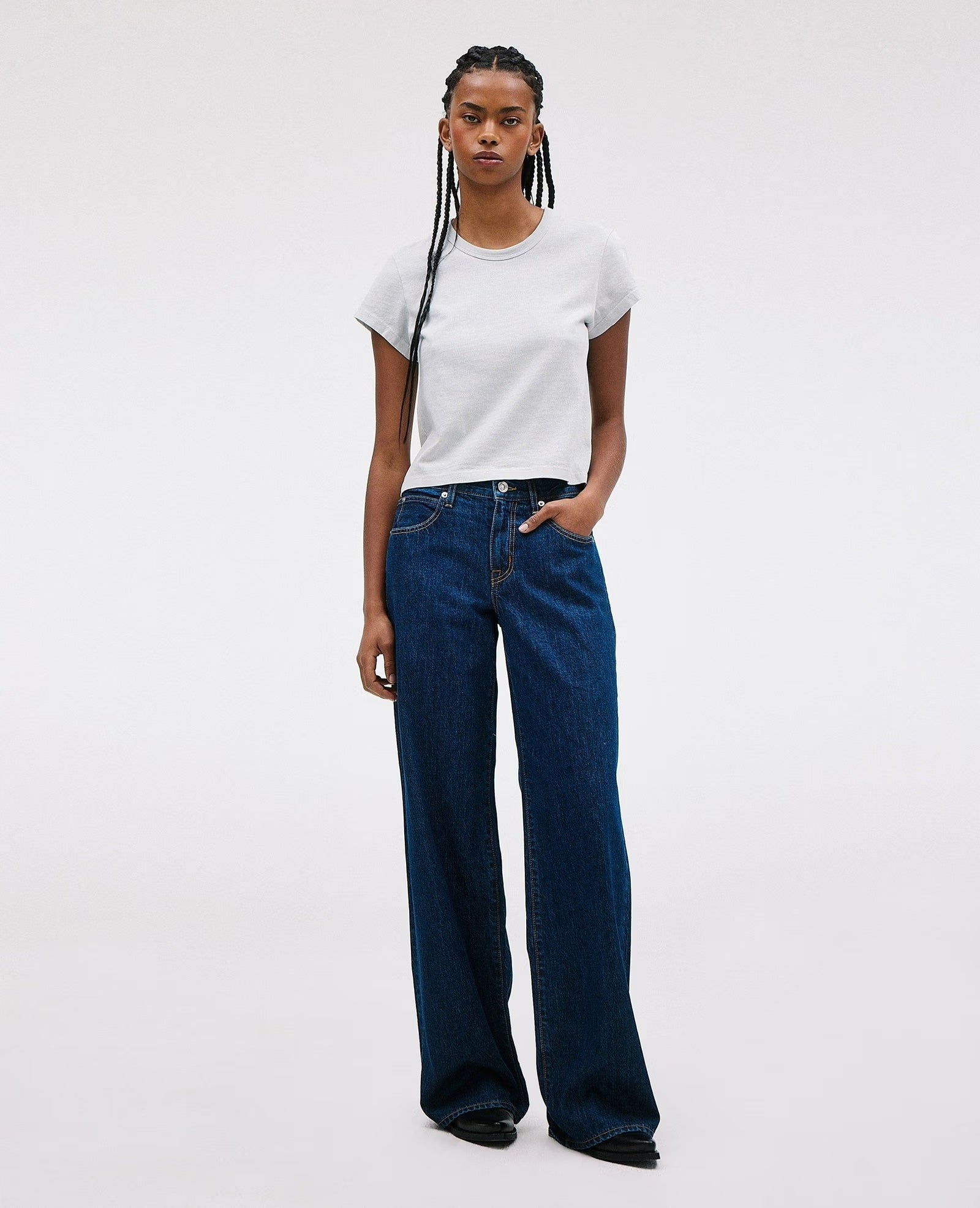 SLVRLAKE MICA LOW RISE WIDE LEG JEAN IN INFINITE DREAM | THE NEW TREND