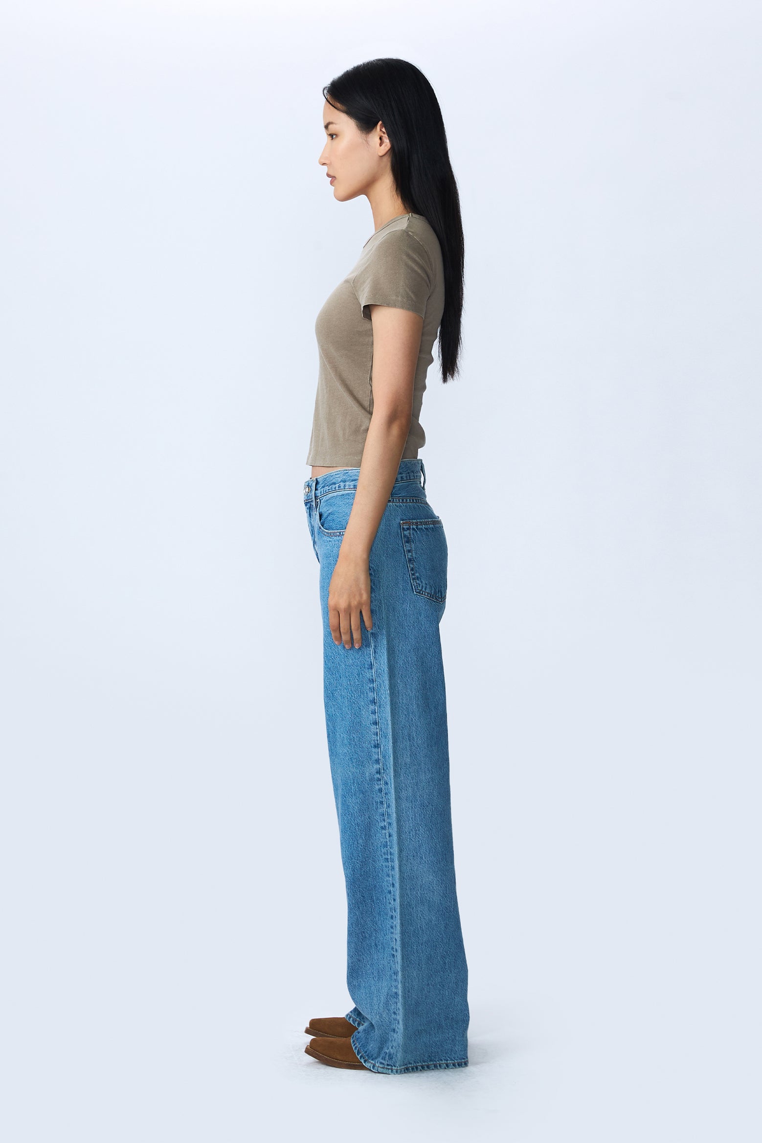 SLVRLAKE Mica Low Rise Wide Leg Jean in Sunset Angel | The New Trend