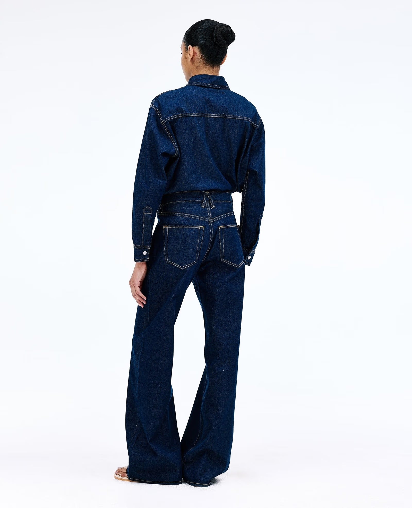 SLVRLAKE SELENA MID RISE WIDE LEG JEAN IN MIDNIGHT MILE | THE NEW TREND