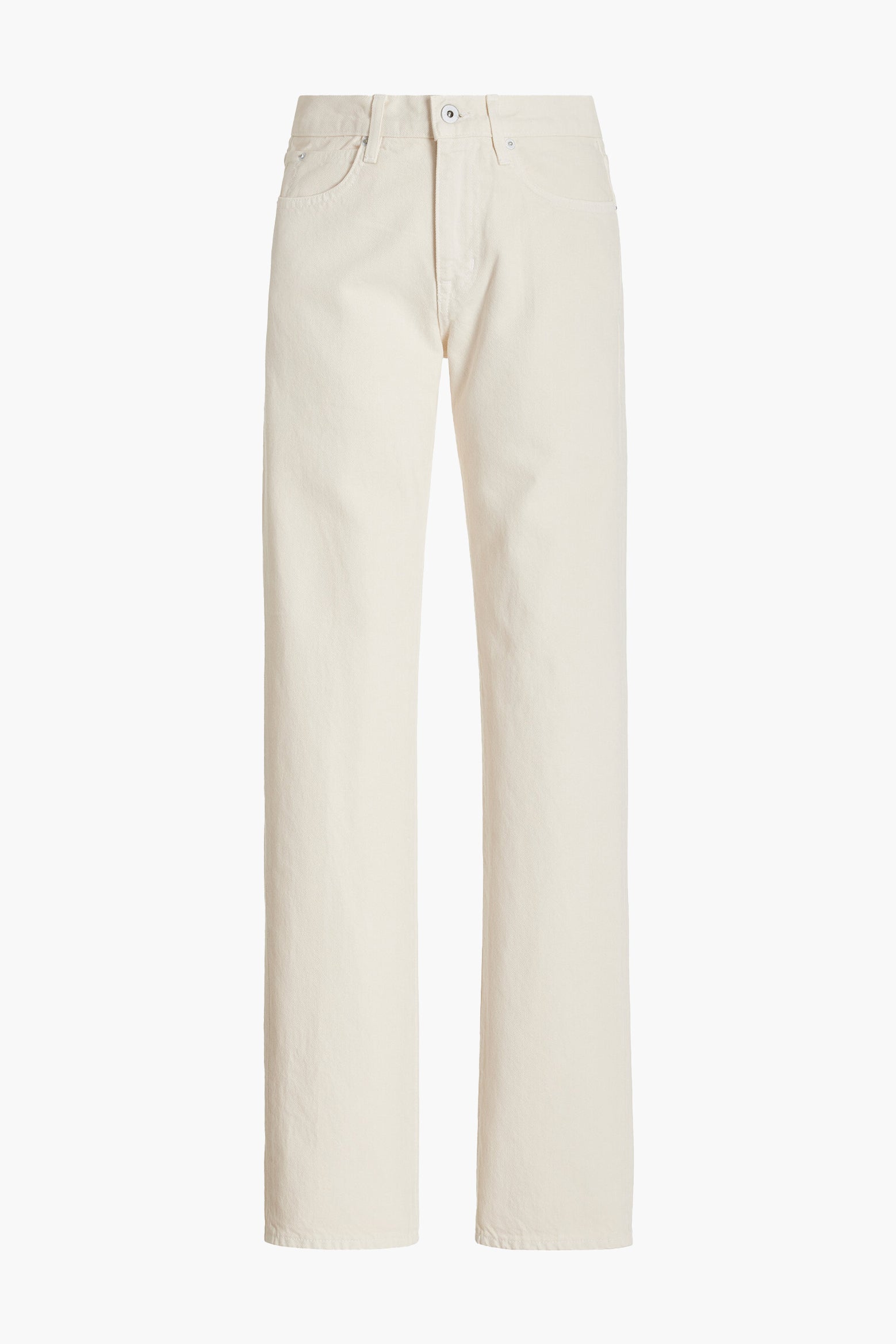 SLVRLAKE Sophie Mid Rise Straight Leg Jean Long in Cream available atThe New Trend