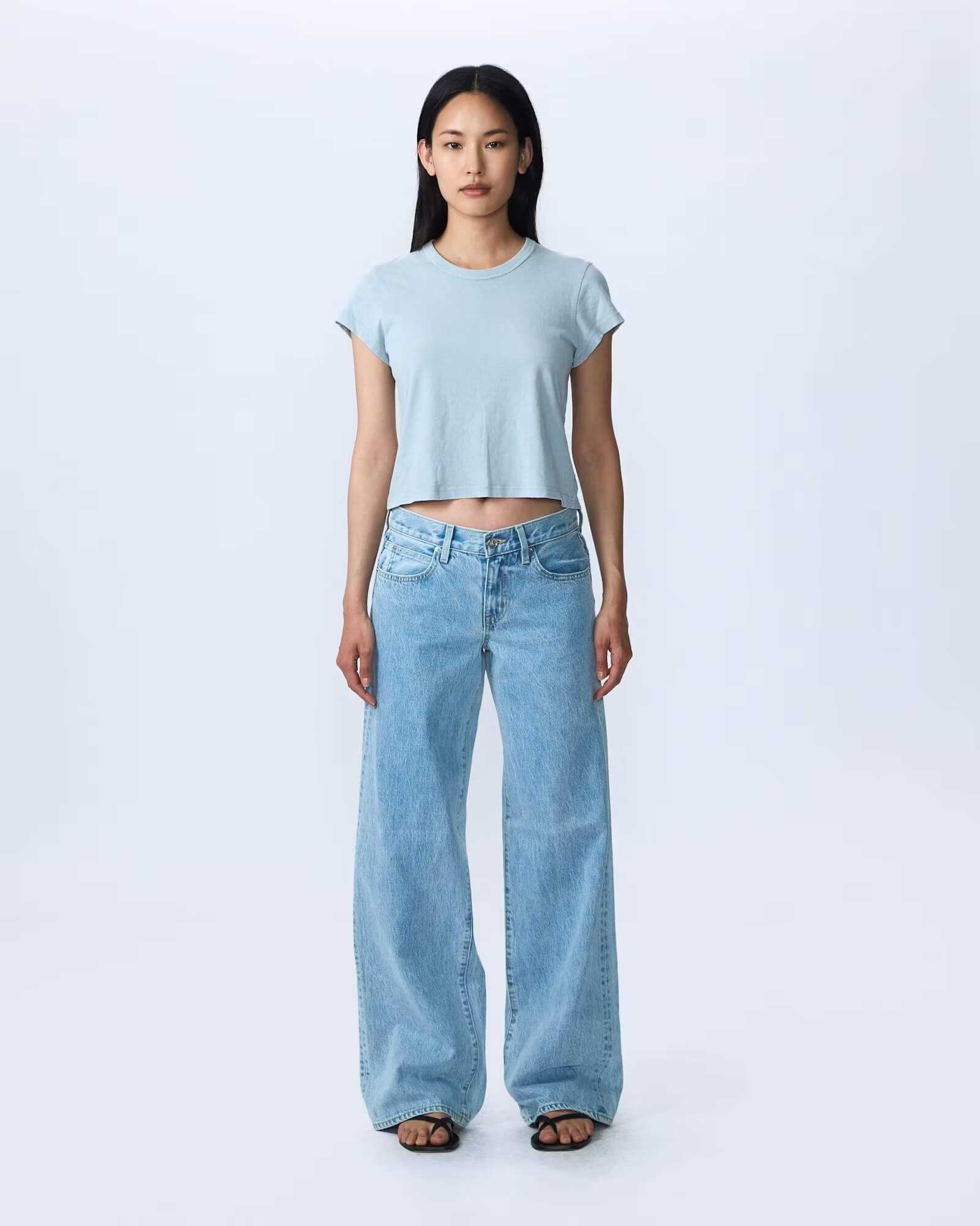 SLVRLAKE Mica Relaxed Wide Leg Jean in Clear Skies available at The New Trend