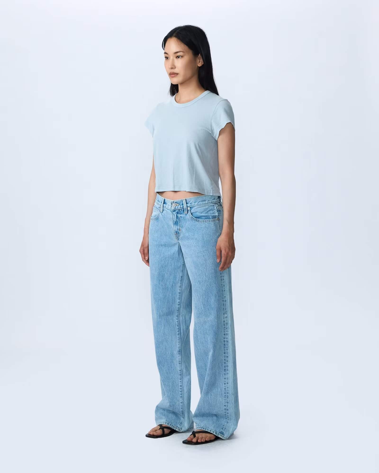 SLVRLAKE Mica Relaxed Wide Leg Jean in Clear Skies available at The New Trend