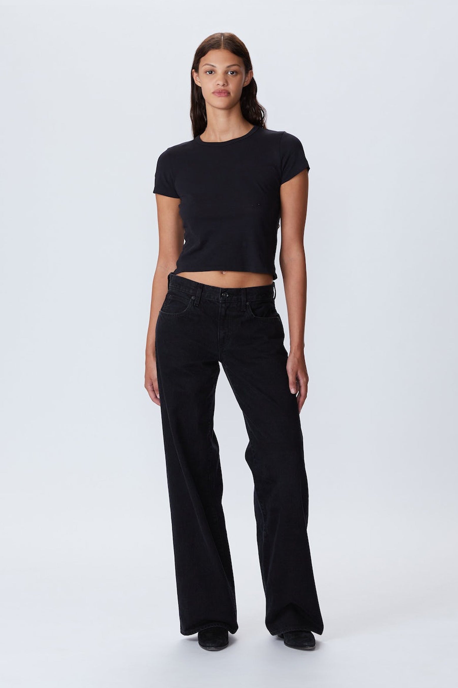 The SLVRLake Mica Low Rise Wide Leg Jean in Shadow Ridge available at The New Trend Australia