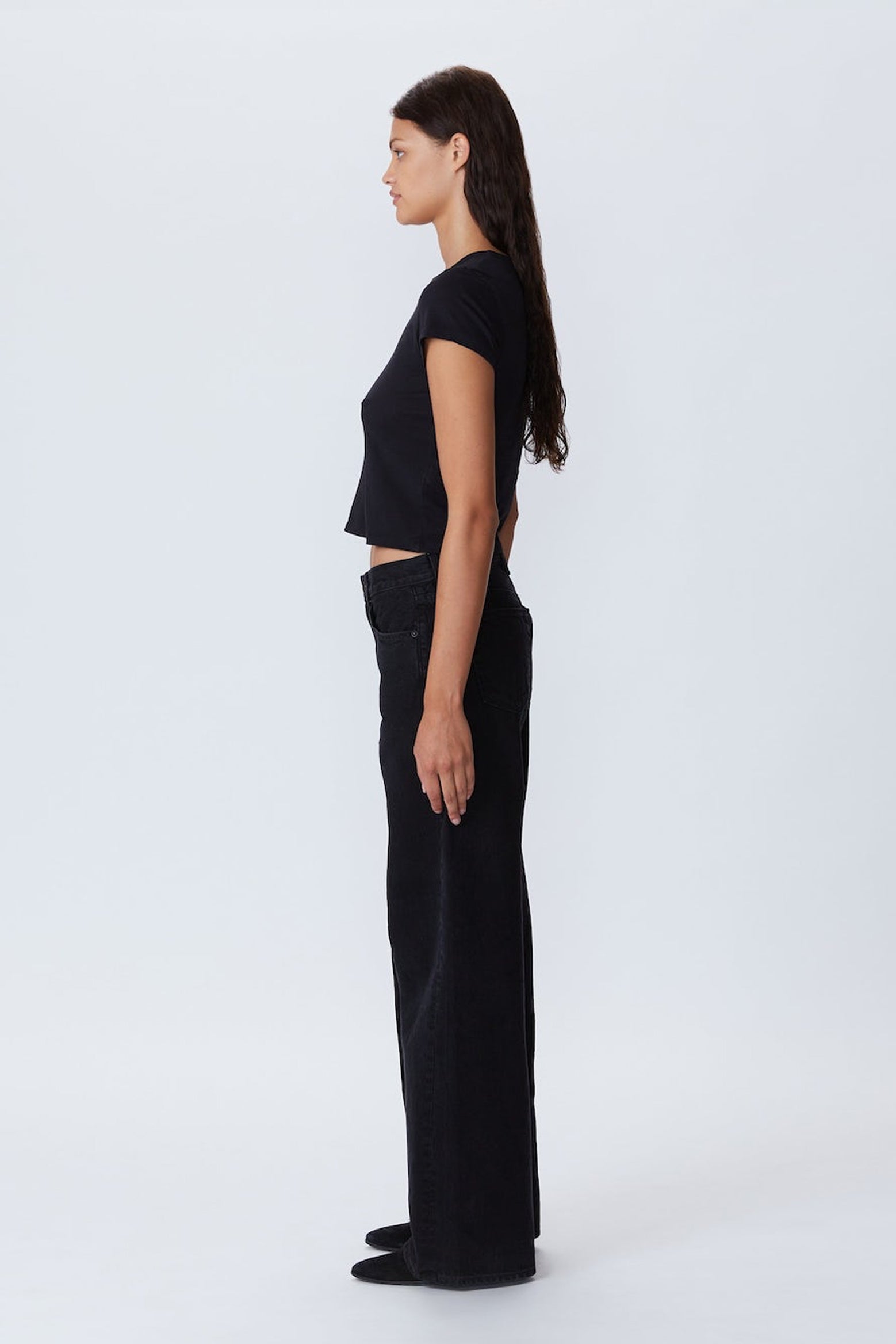 The SLVRLake Mica Low Rise Wide Leg Jean in Shadow Ridge available at The New Trend Australia