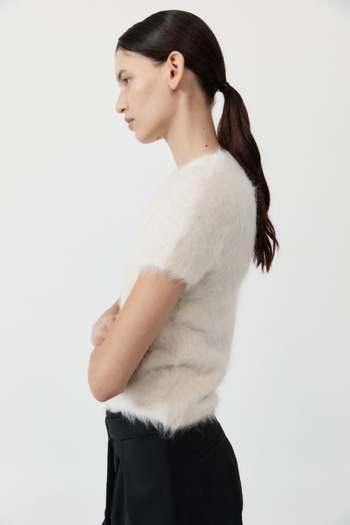 ST. AGNI Alpaca Baby Tee in Off White | The New Trend