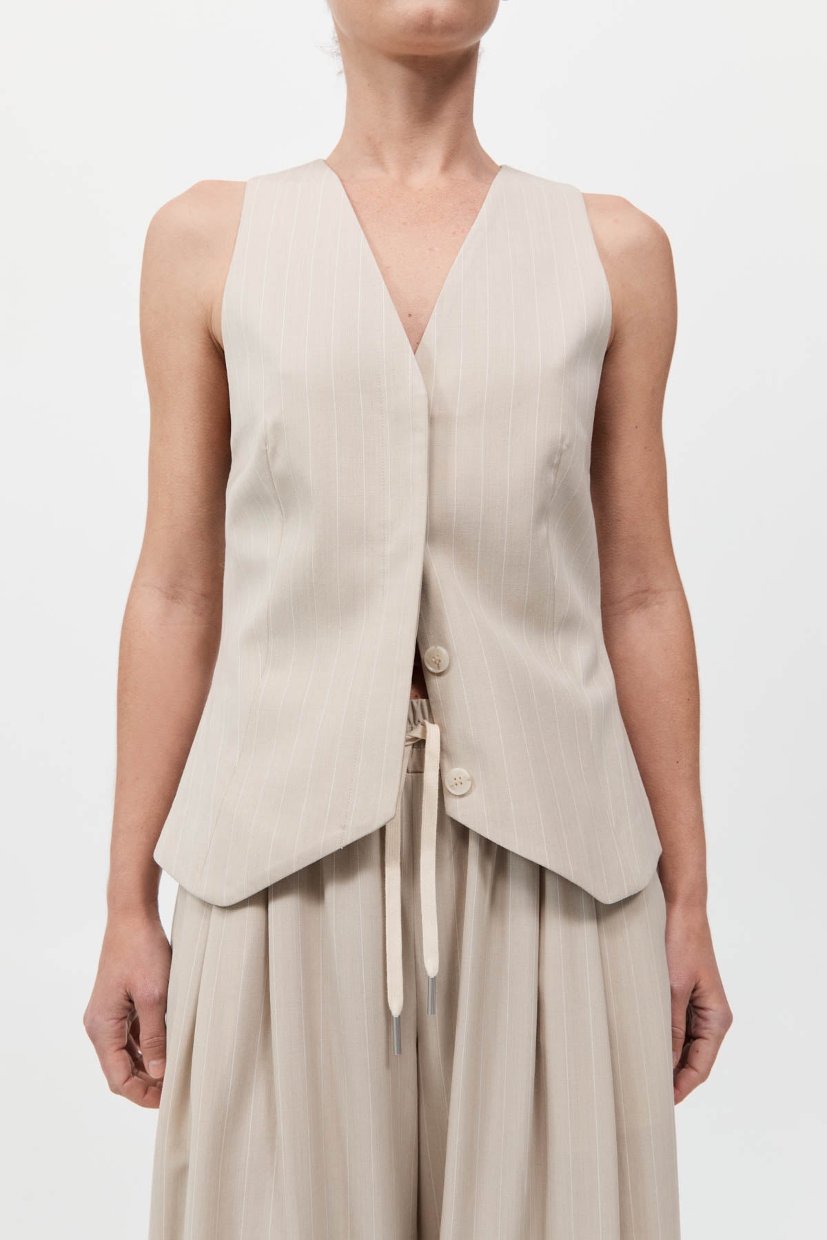 ST.AGNI PINSTRIPE WOOL VEST | THE NEW TREND