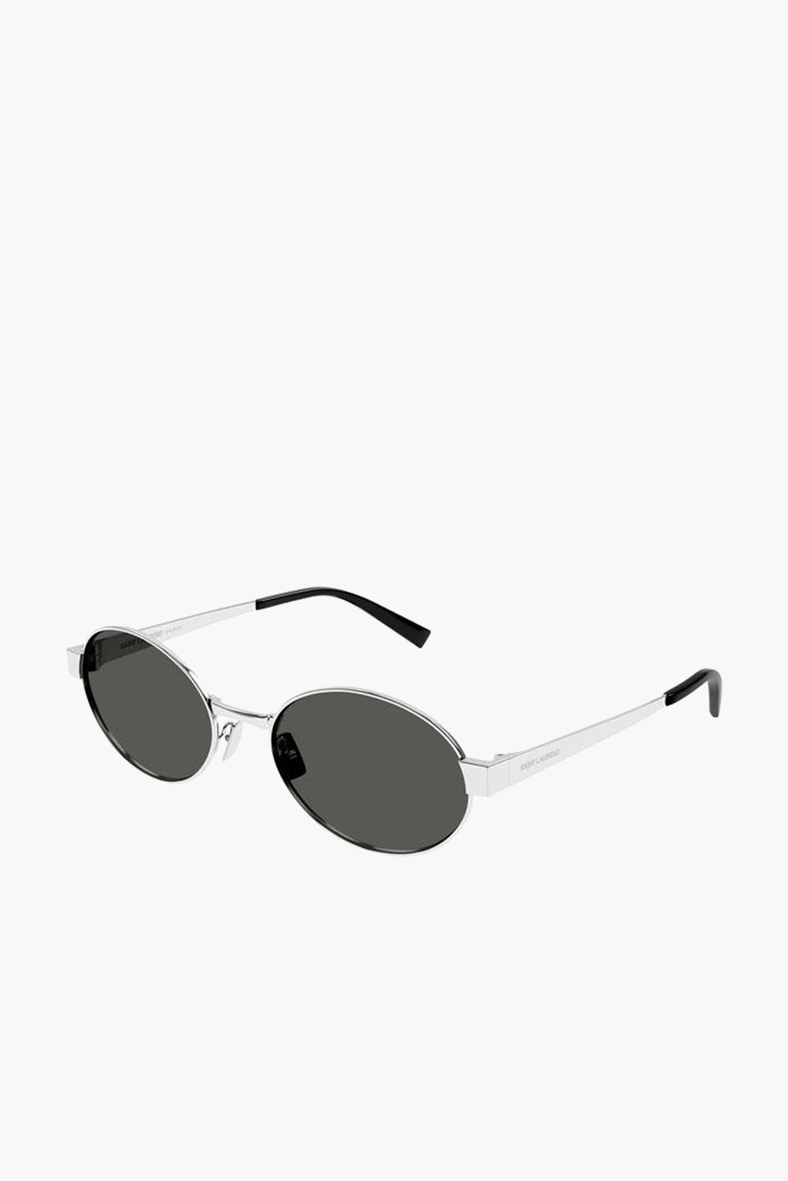 The Saint Laurent Round Metal Frame Sunglasses in Silver available at The New Trend Australia