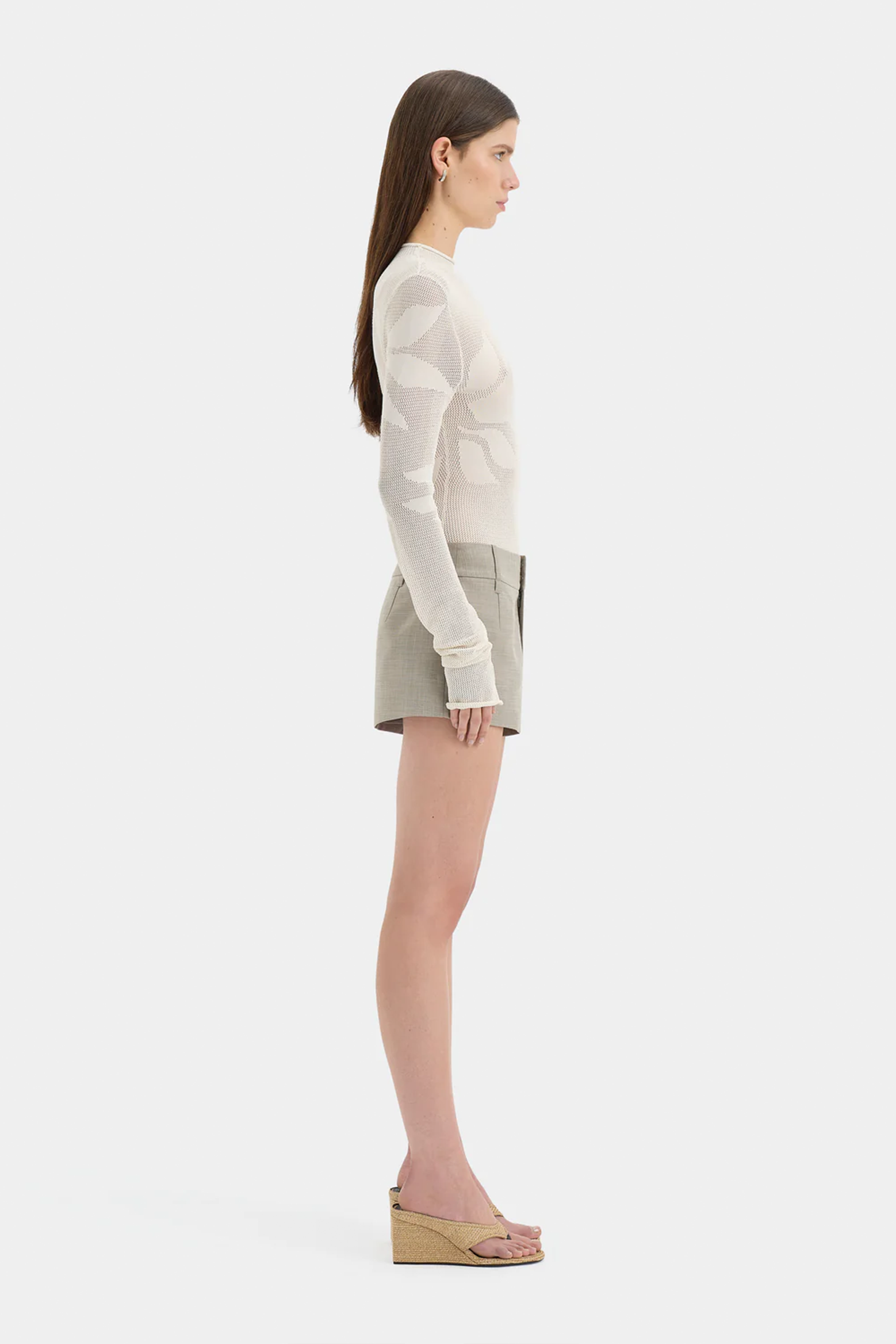 SIR THE LABEL SOLENE MINI SHORT GREY MARLE | THE NEW TREND