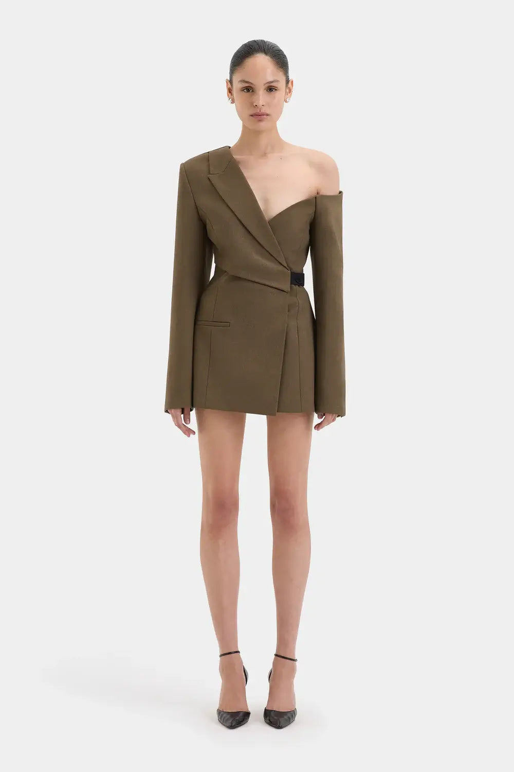 SIR SARTORIA MINI DRESS IN CHOCOLATE MARLE | THE NEW TREND