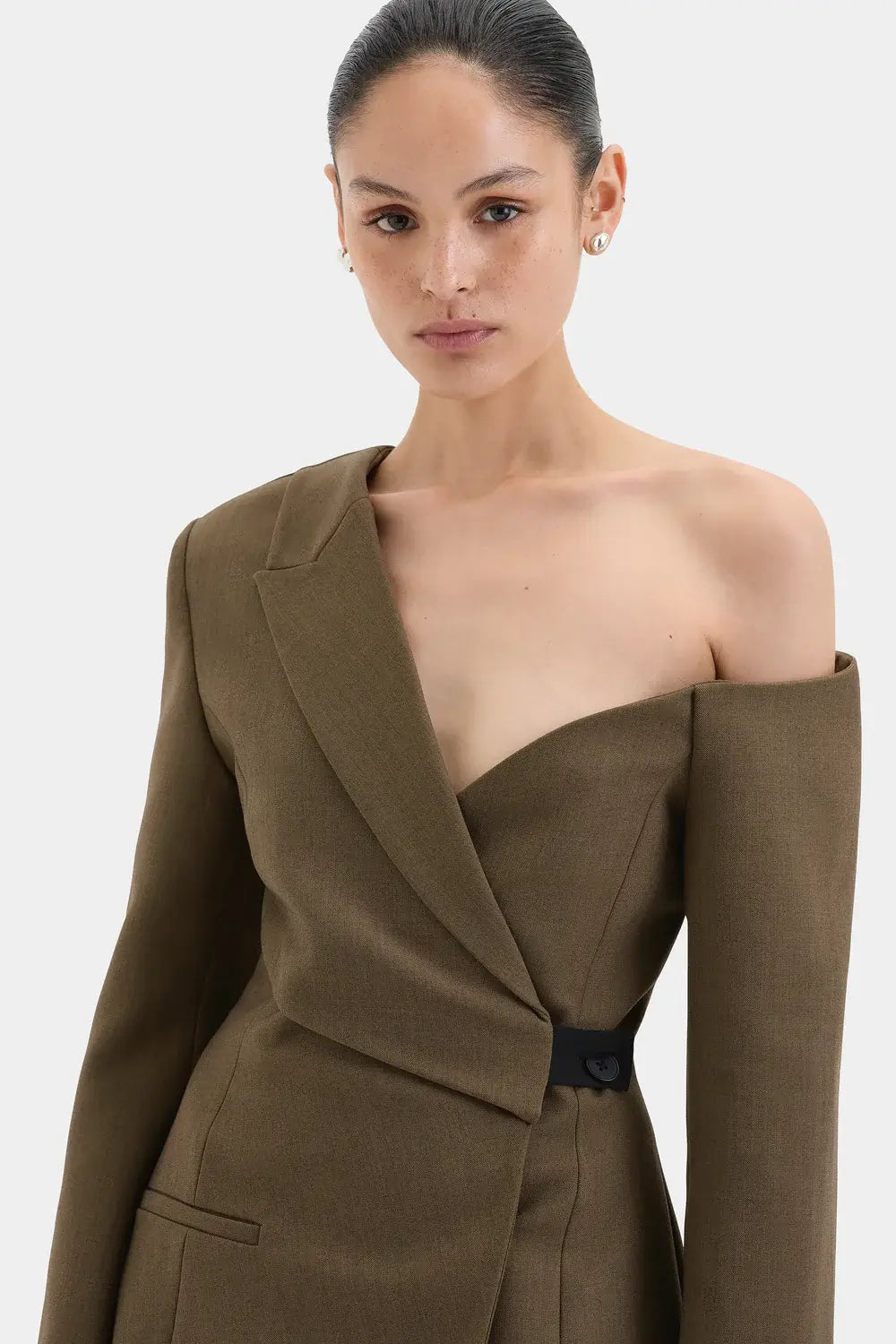 SIR SARTORIA MINI DRESS IN CHOCOLATE MARLE | THE NEW TREND