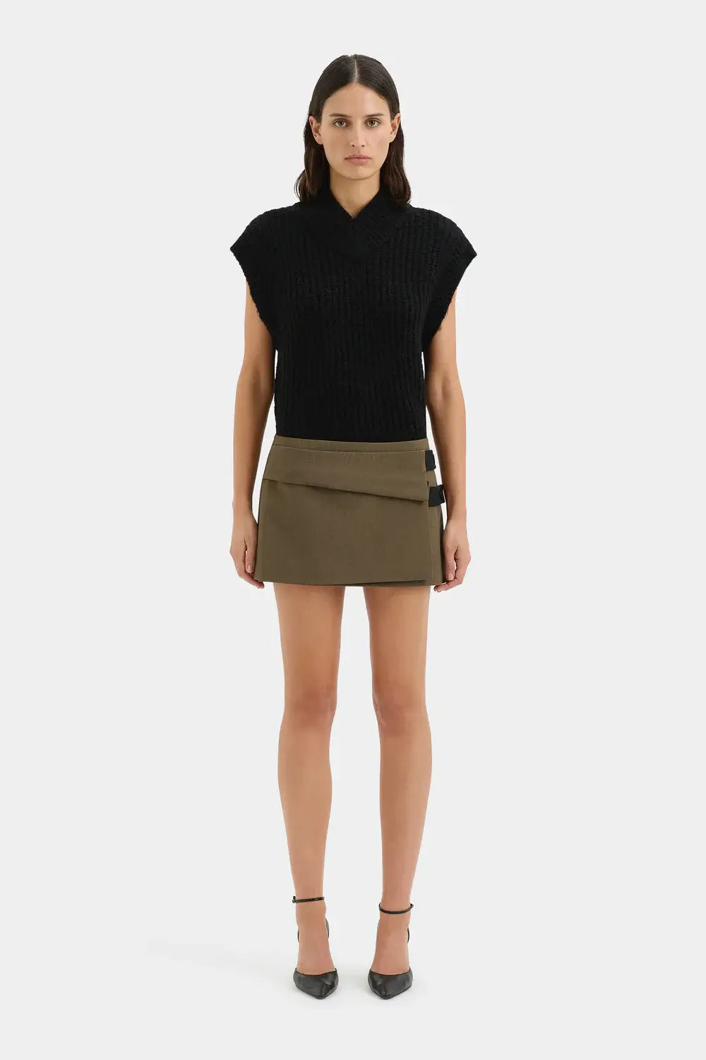 SIR SARTORIA MINI SKIRT IN CHOCOLATE MARLE | THE NEW TREND
