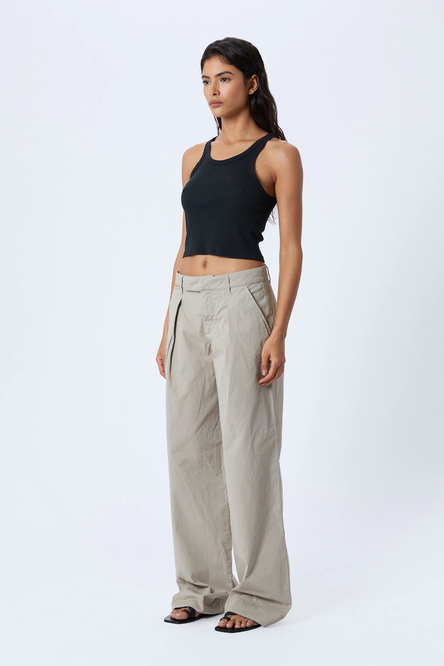 Lola Linen Cropped Flared Pants with Belt