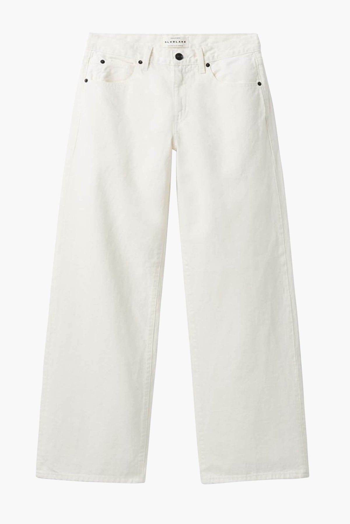 SLVRLAKE Mica Low Rise Wide Leg Jean in White | The New Trend