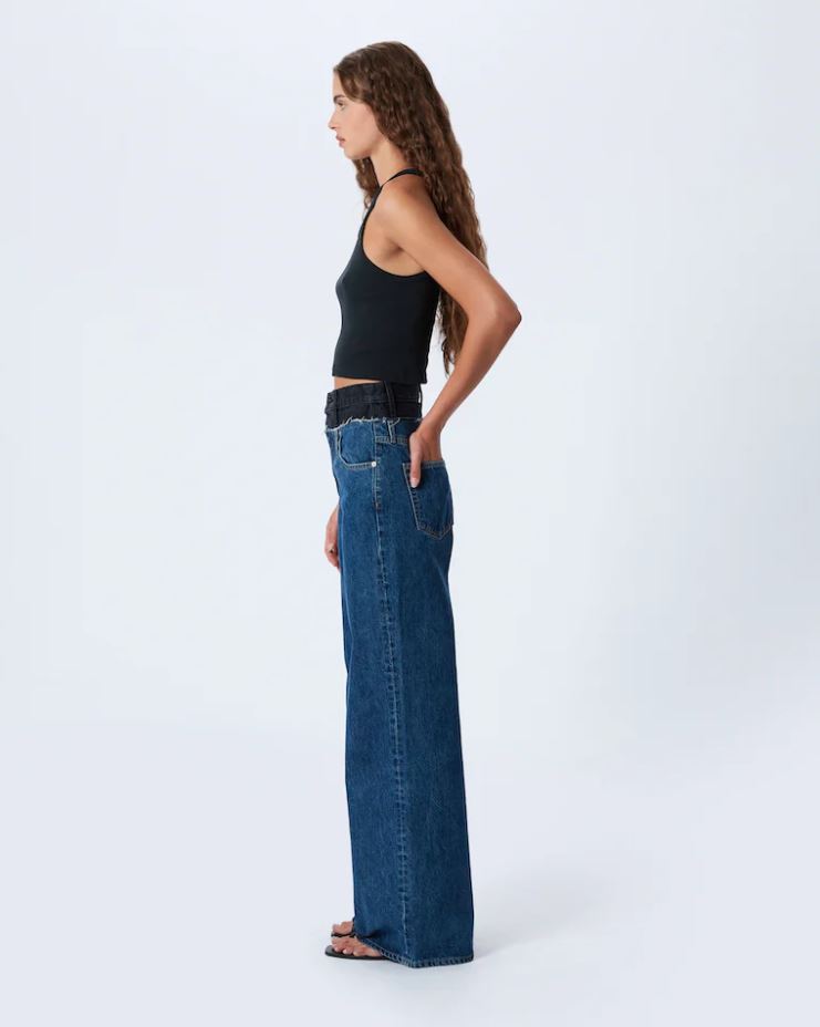 Slvrlake Re-Worked Eva Double Waistband Jean in Forbidden Valley available at TNT The New Trend Australia