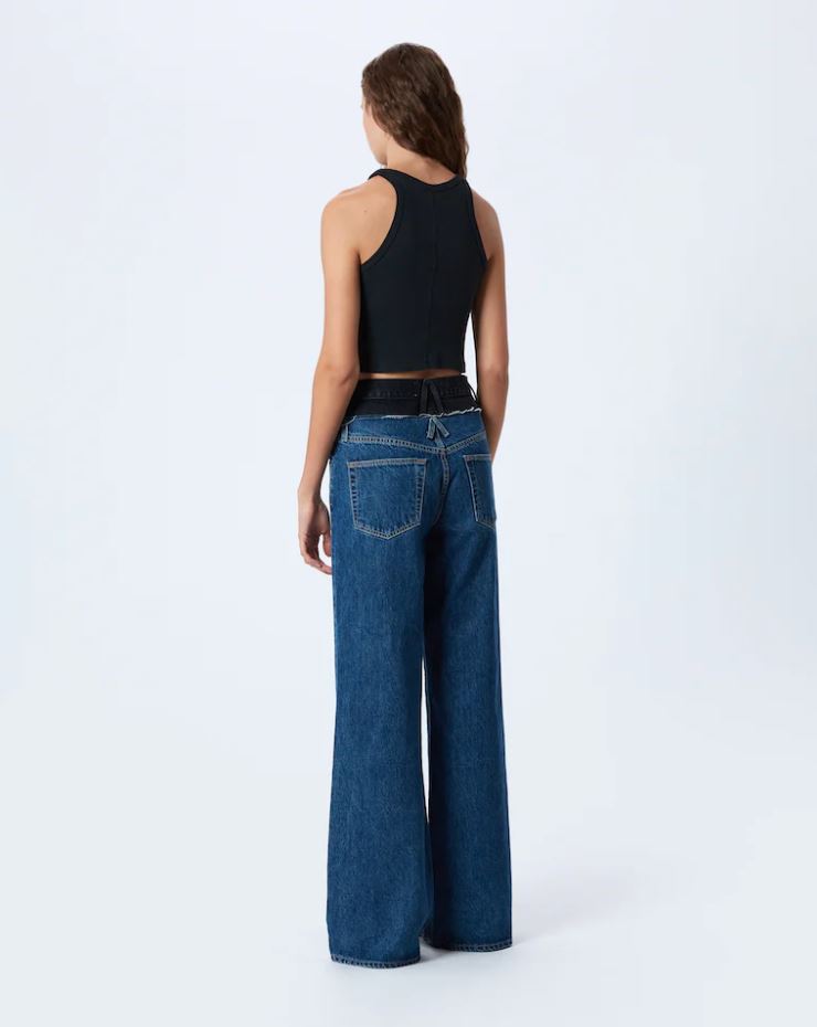 Slvrlake Re-Worked Eva Double Waistband Jean in Forbidden Valley available at TNT The New Trend Australia
