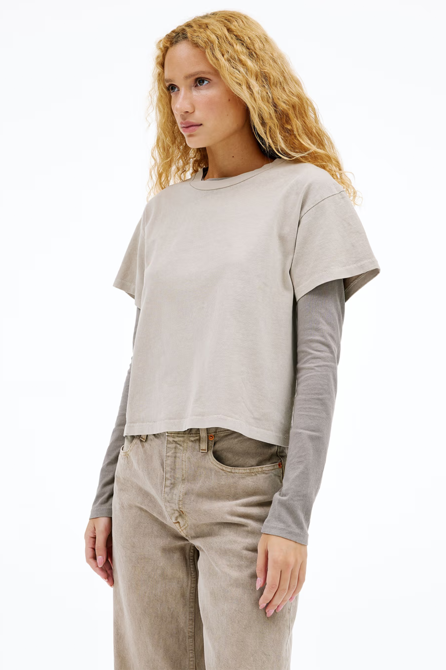 SLVRLAKE SQUARE TEE IN SAND DUNE | THE NEW TREND
