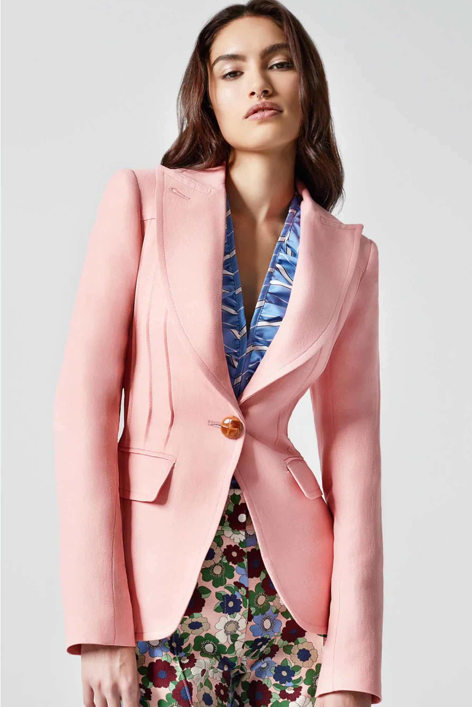 Smythe Pintuck Blazer in Chalk Pink available at TNT The New Trend Australia.