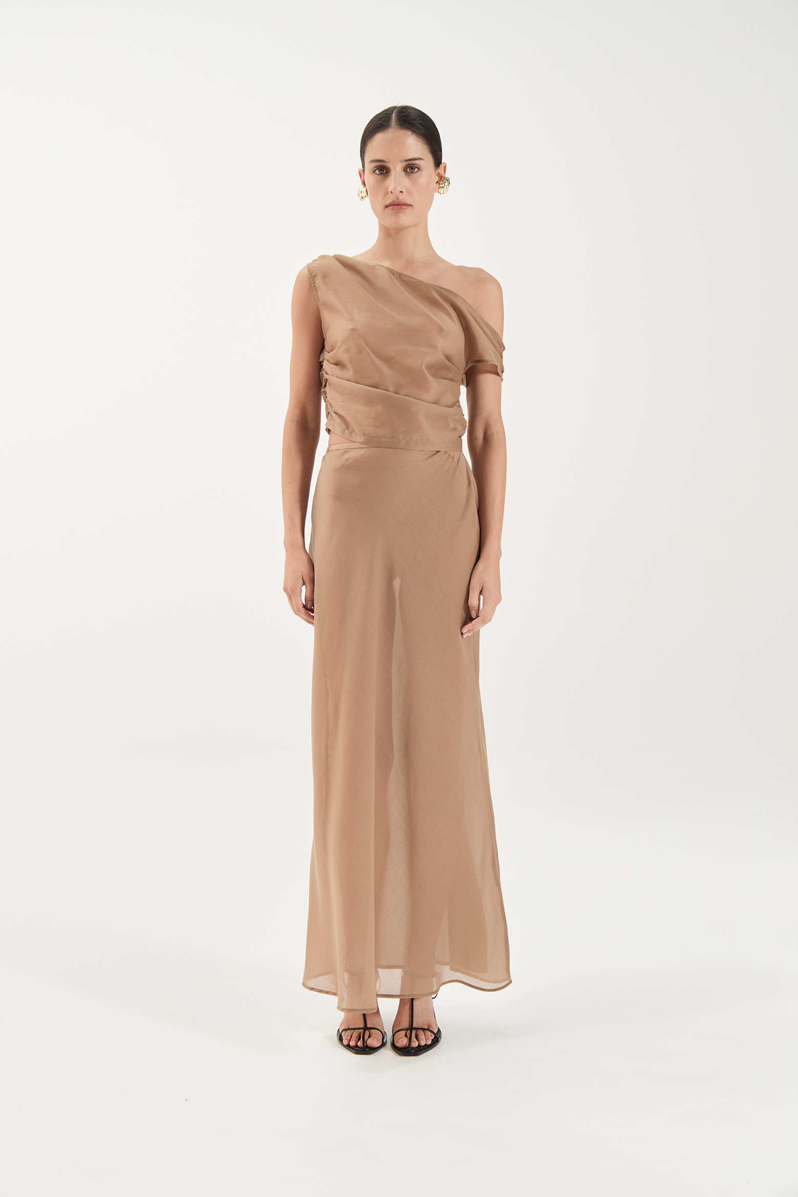 SOLAQUA GENEVIEVE TOP AND FRANCESCA BIAS SKIRT IN TOFFEE | THE NEW TREND 