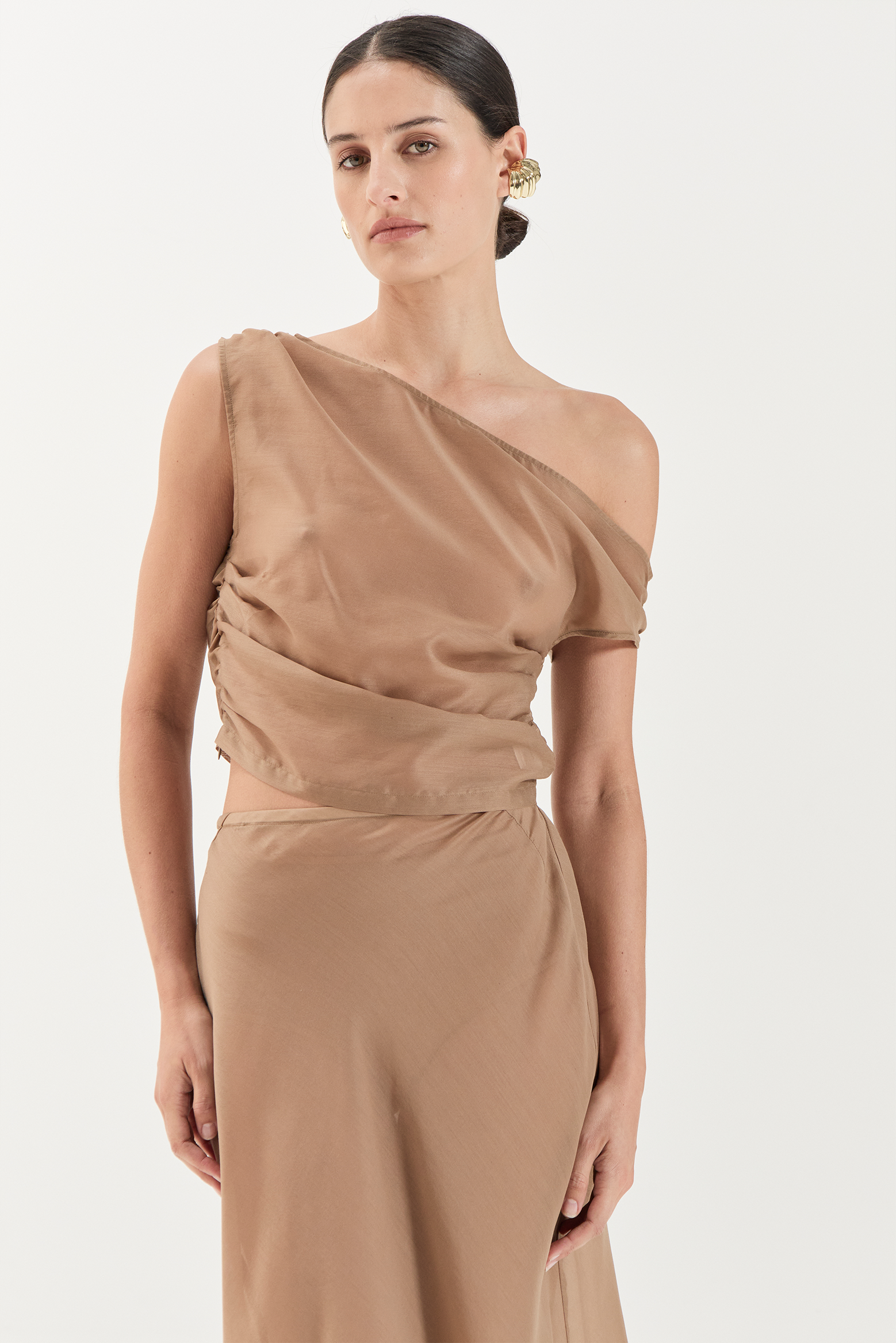 SOLAQUA GENEVIEVE TOP AND FRANCESCA BIAS SKIRT IN TOFFEE | THE NEW TREND 