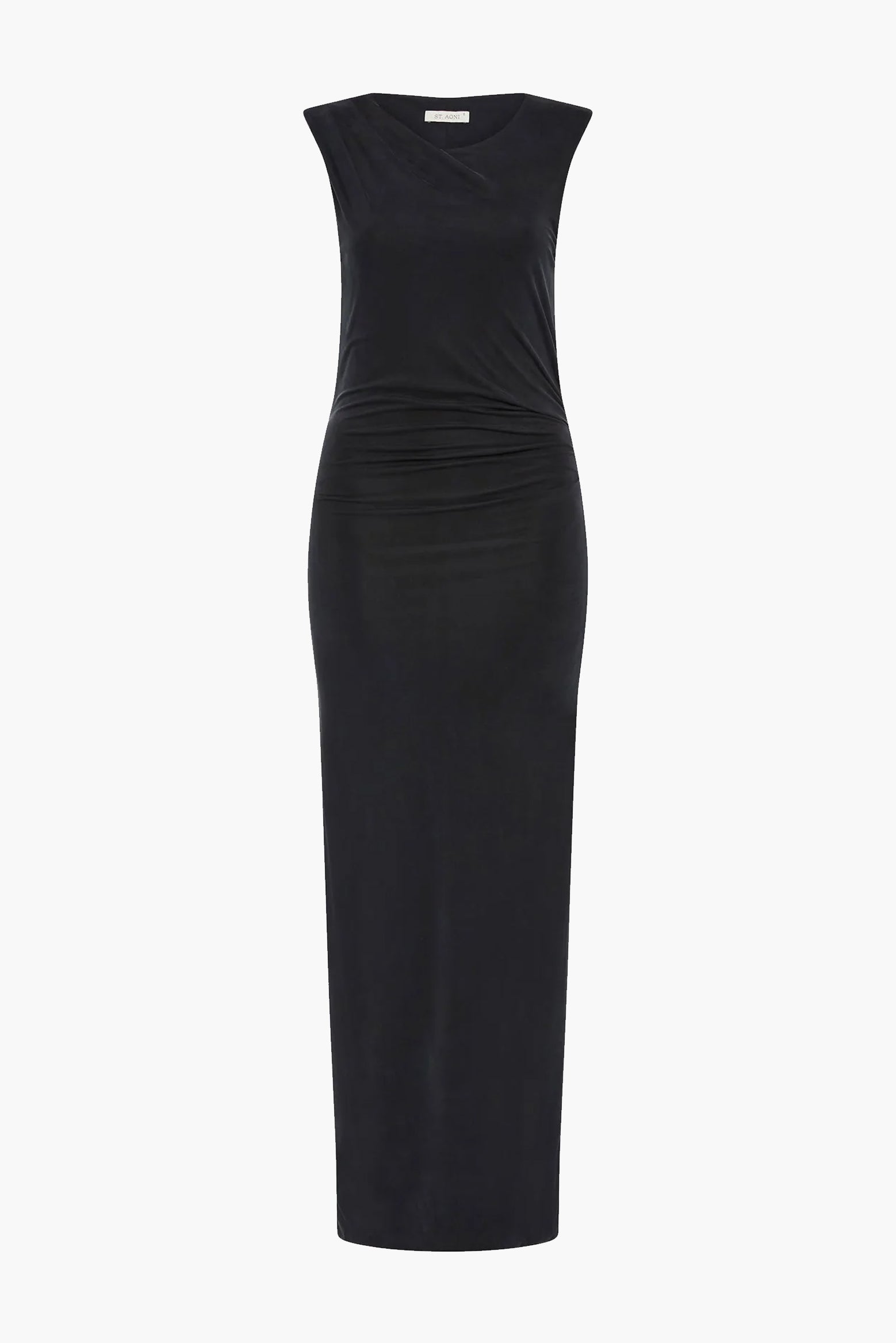 The St Agni Cupro Jersey Drape Dress in Black available at The New Trend Australia