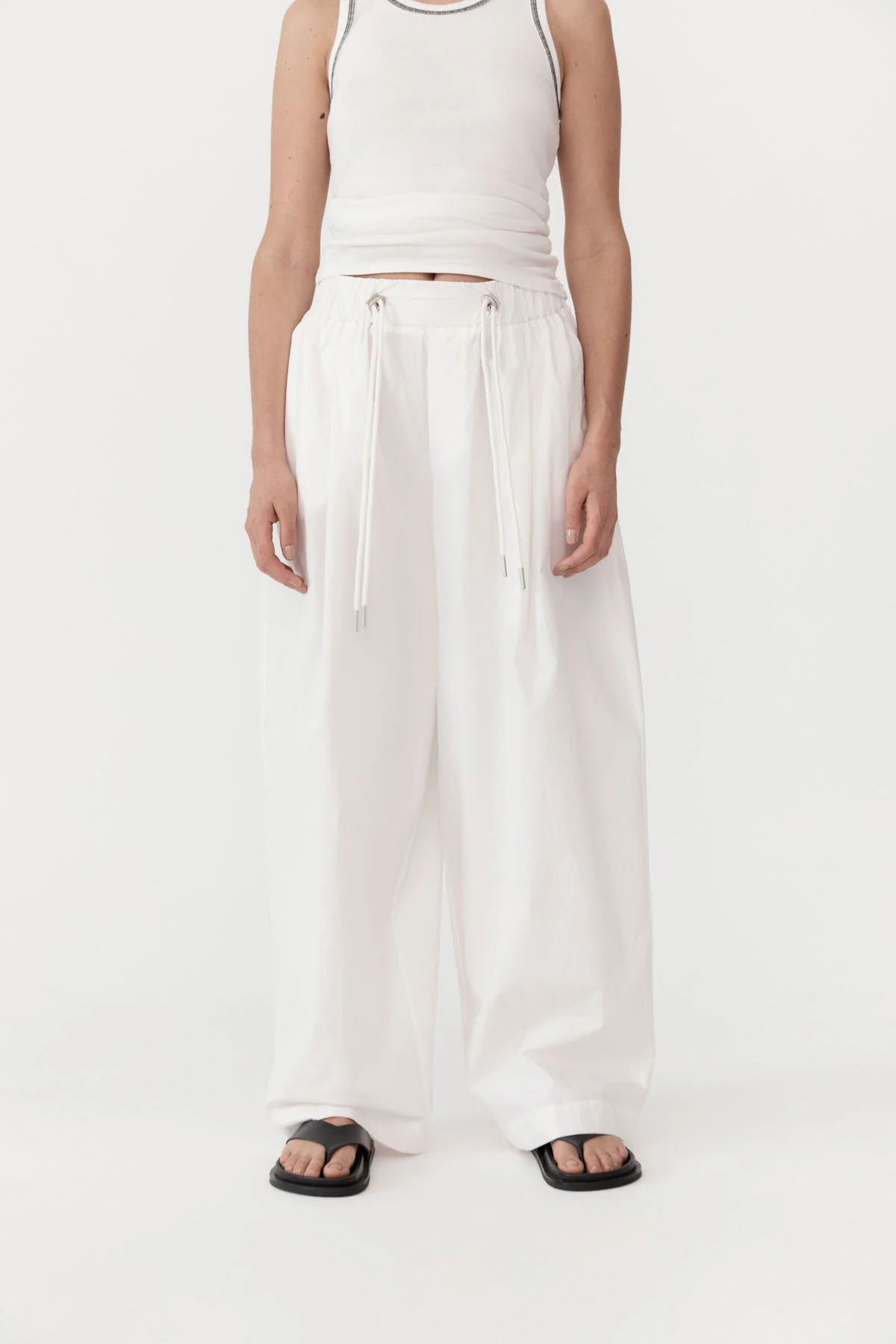 St Agni Relaxed Drawstring Pant in White available at The New Trend australia.