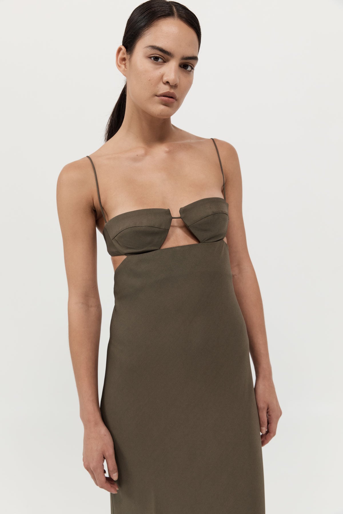 The St Agni Resort Dress in Olivine available at The New Trend Australia