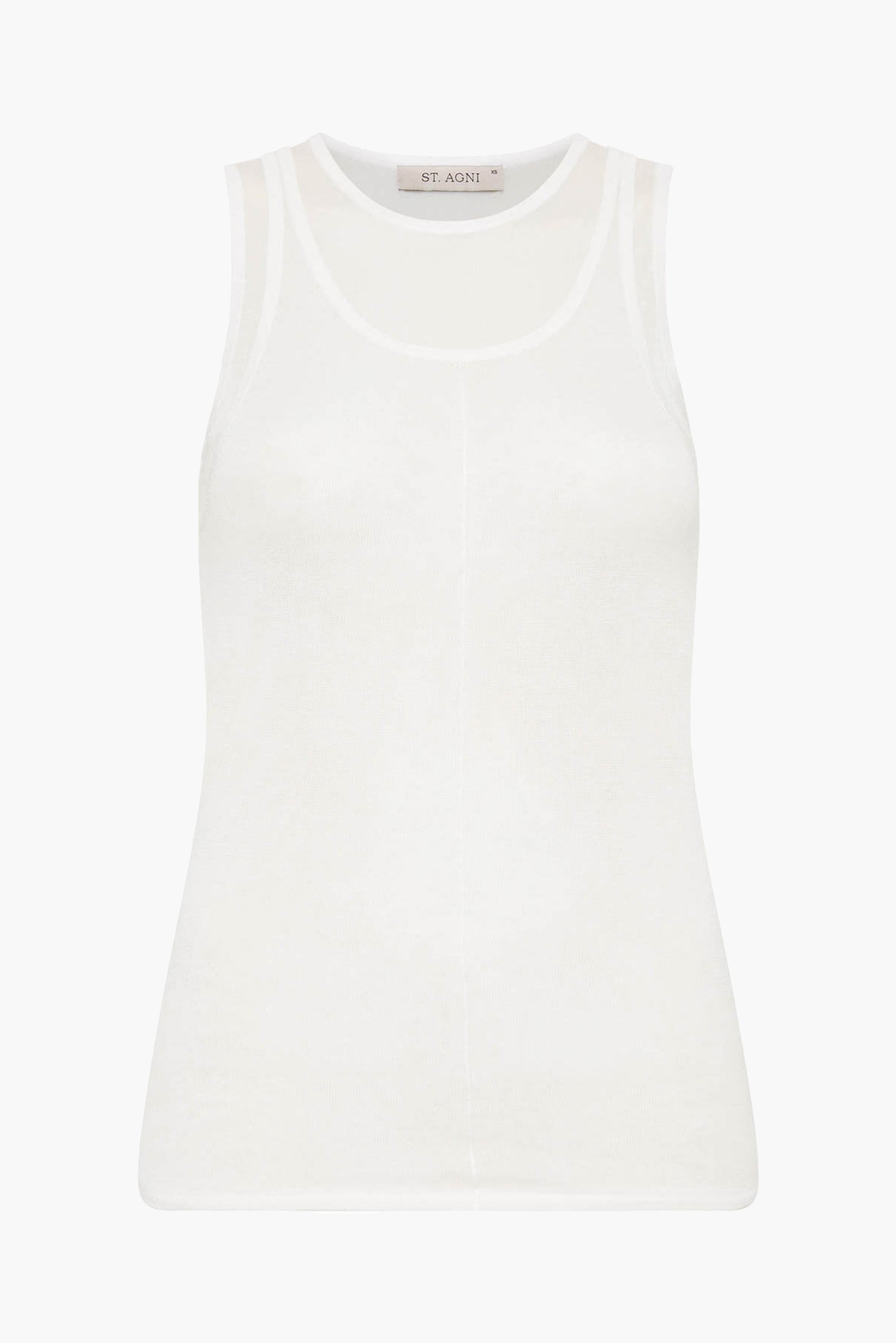 St Agni Semi Sheer Double Layered Tank in White available at The New Trend Australia. 