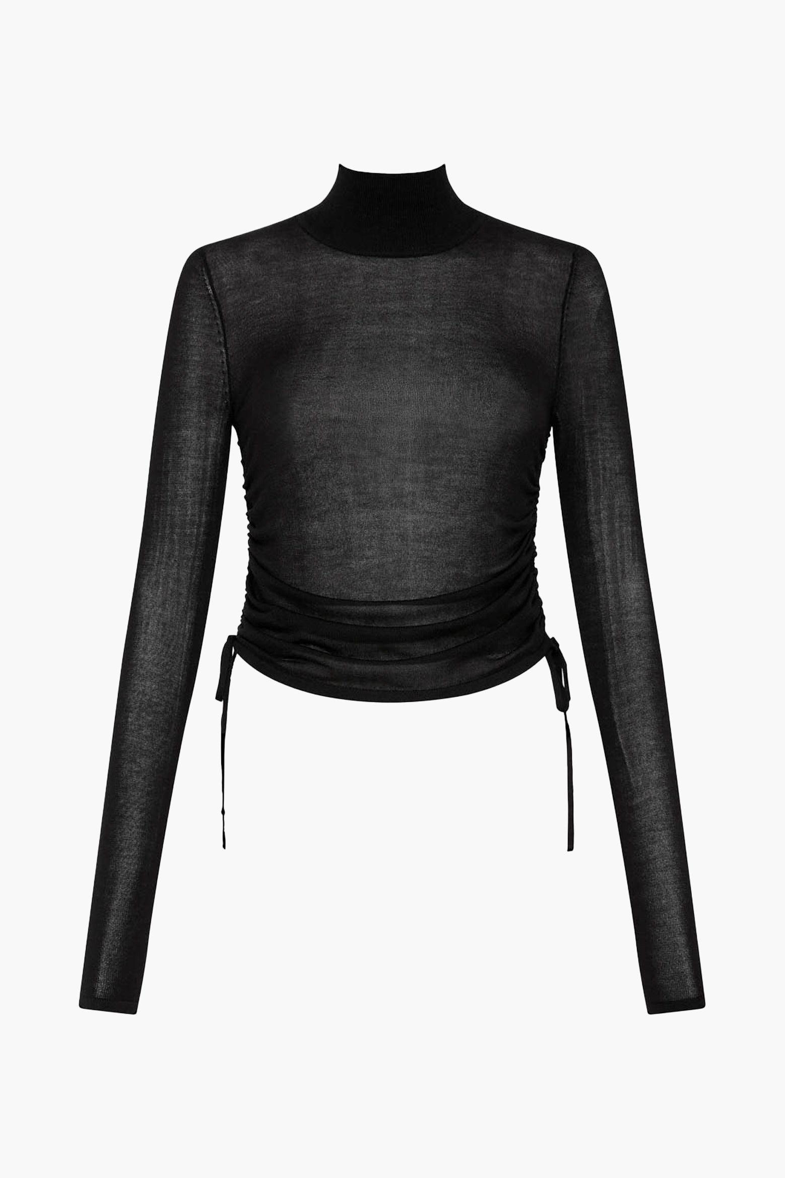 St Agni Sheer Ruched Top in Black available at The New Trend Australia. 