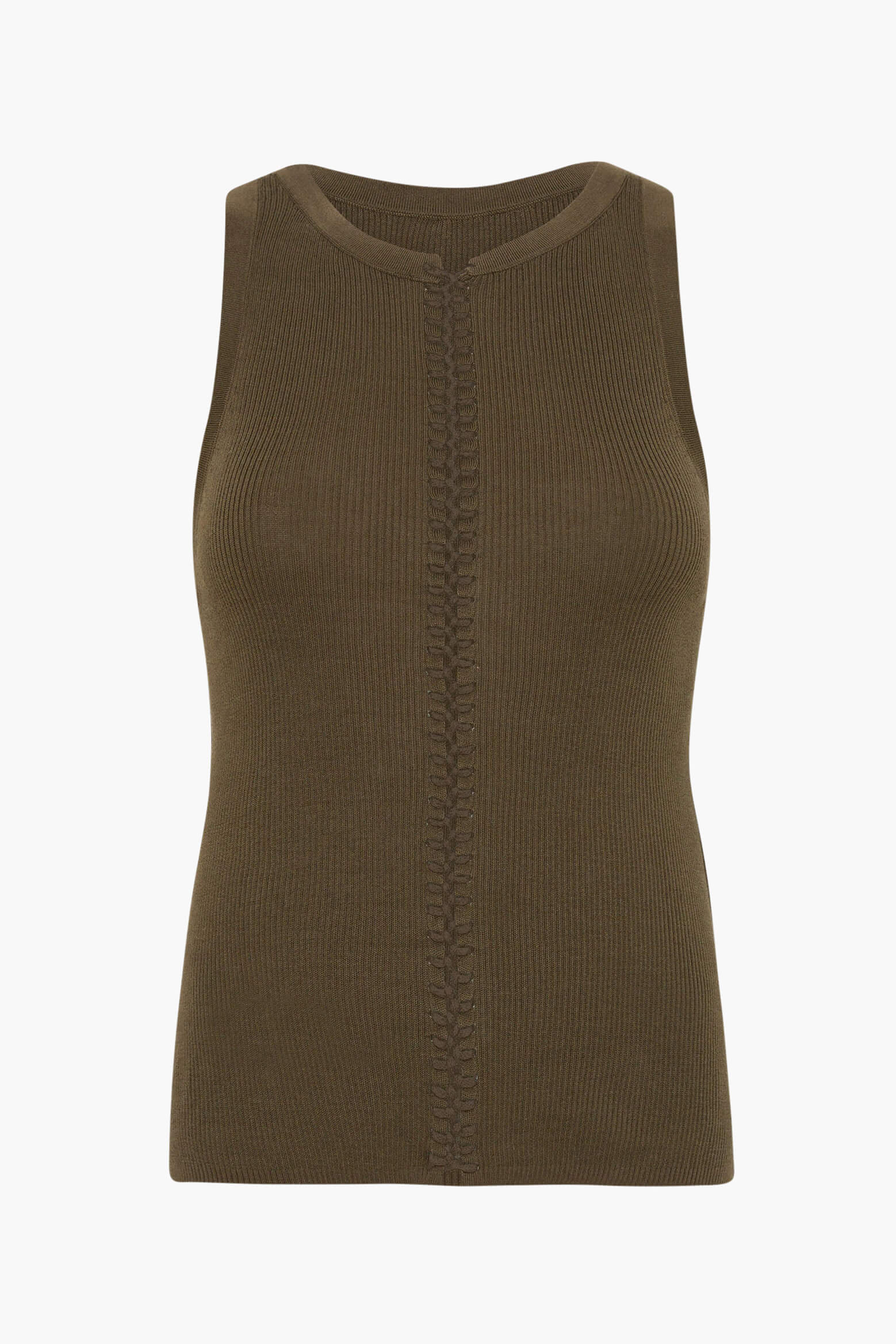 The St Agni Stitch Detail Tank in Kelp available at The New Trend Australia