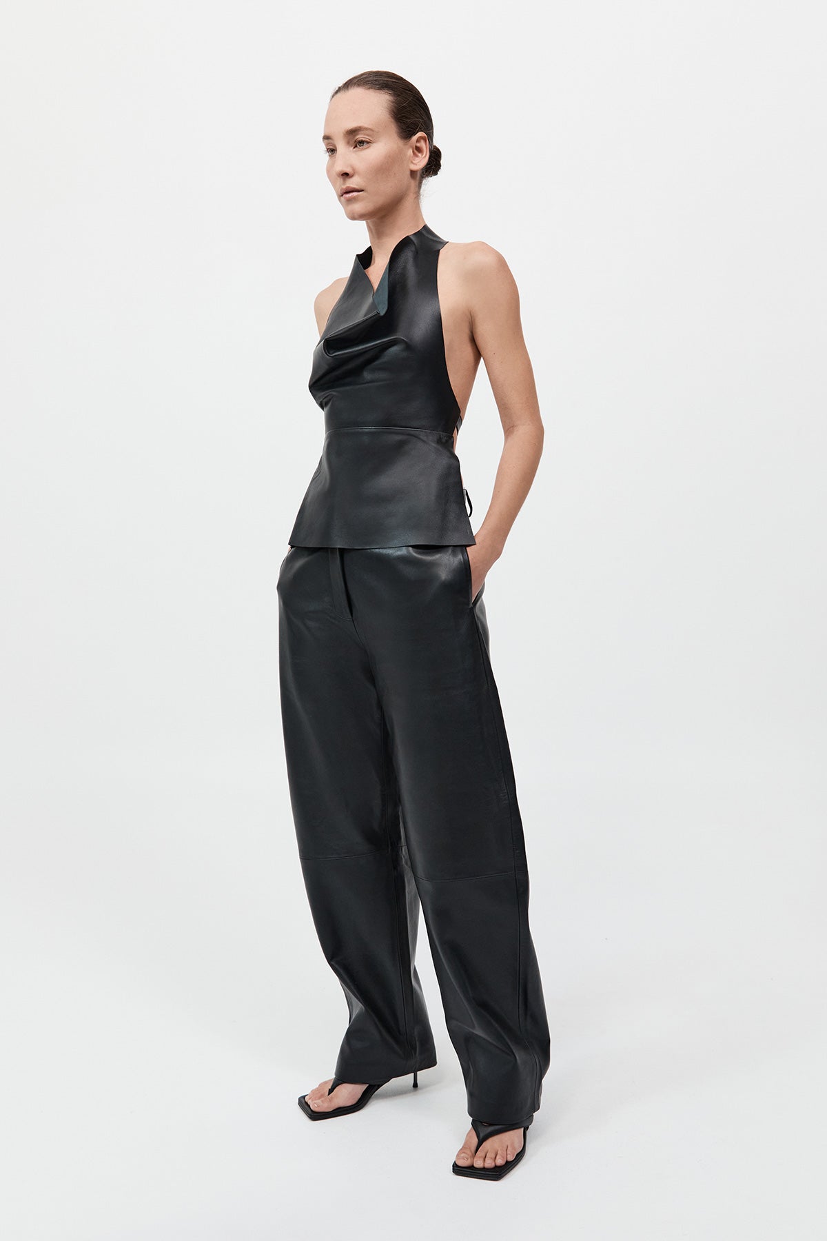 ST.AGNI LEATHER TIE TOP | THE NEW TREND