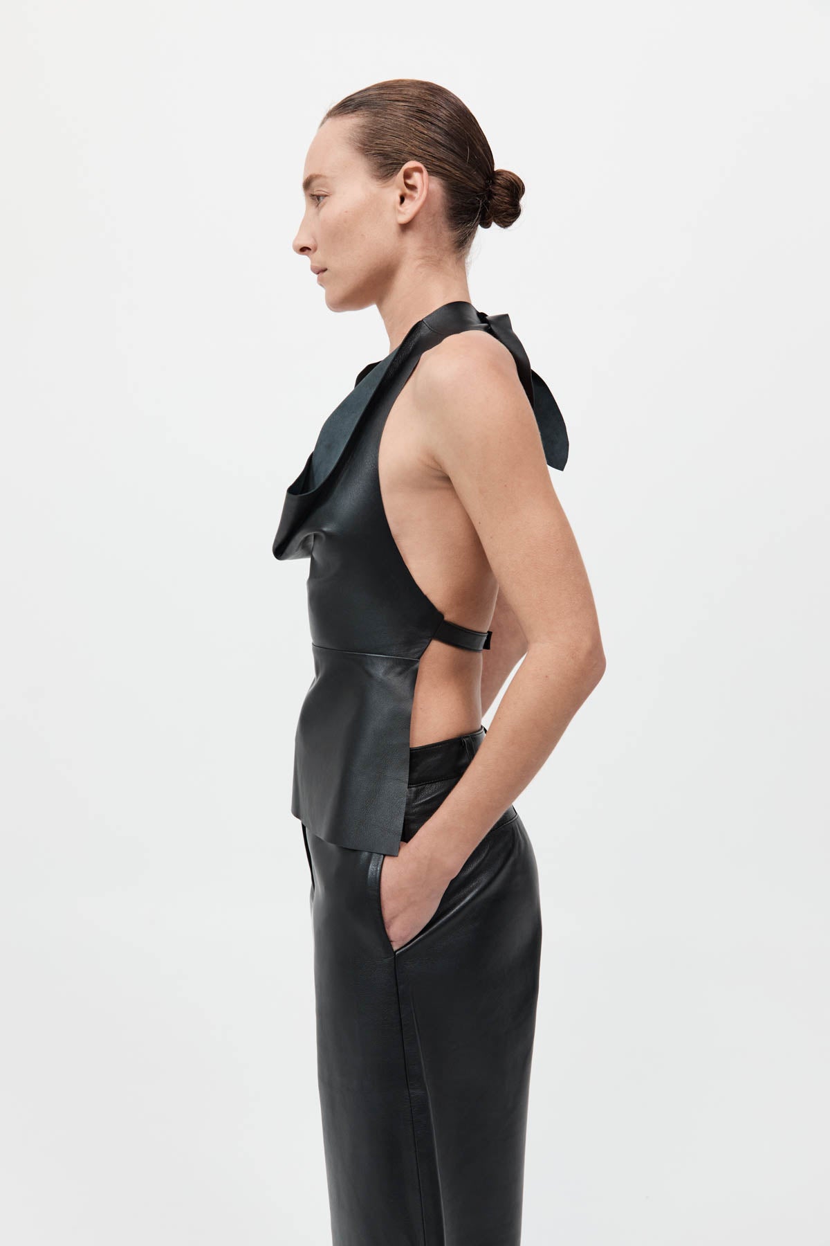 ST.AGNI LEATHER TIE TOP | THE NEW TREND