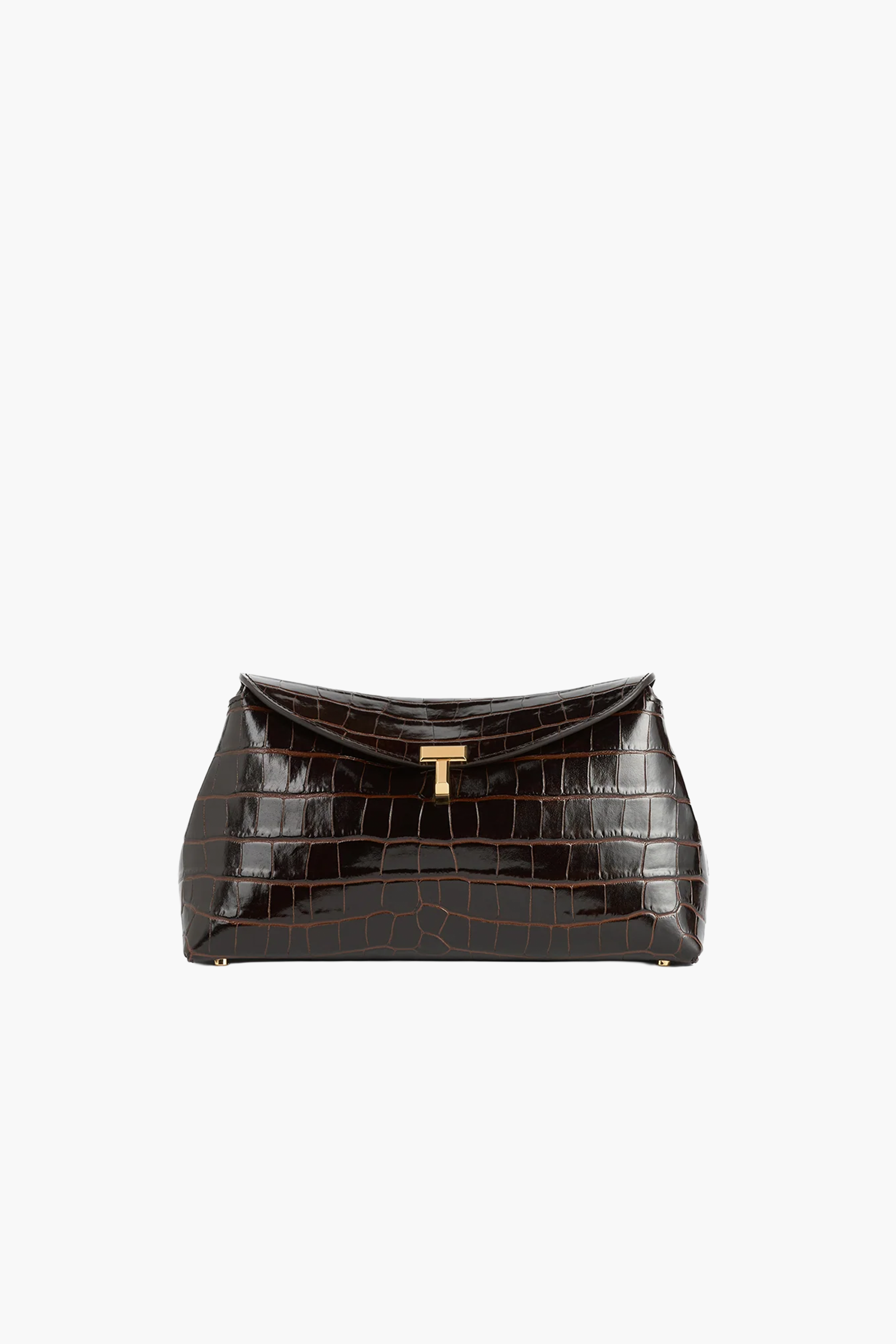 TOTEME T-LOCK CROCO-EMBOSSED CLUTCH | THE NEW TREND