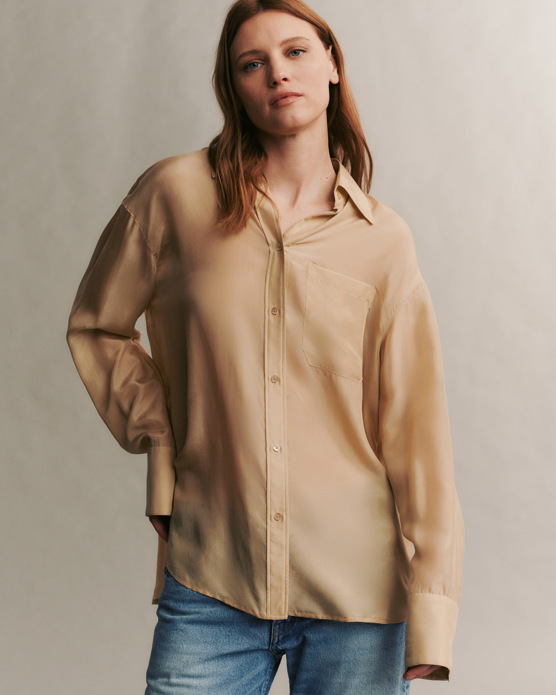 The TWP Big Joe Shirt in Tan available at The New Trend Australia