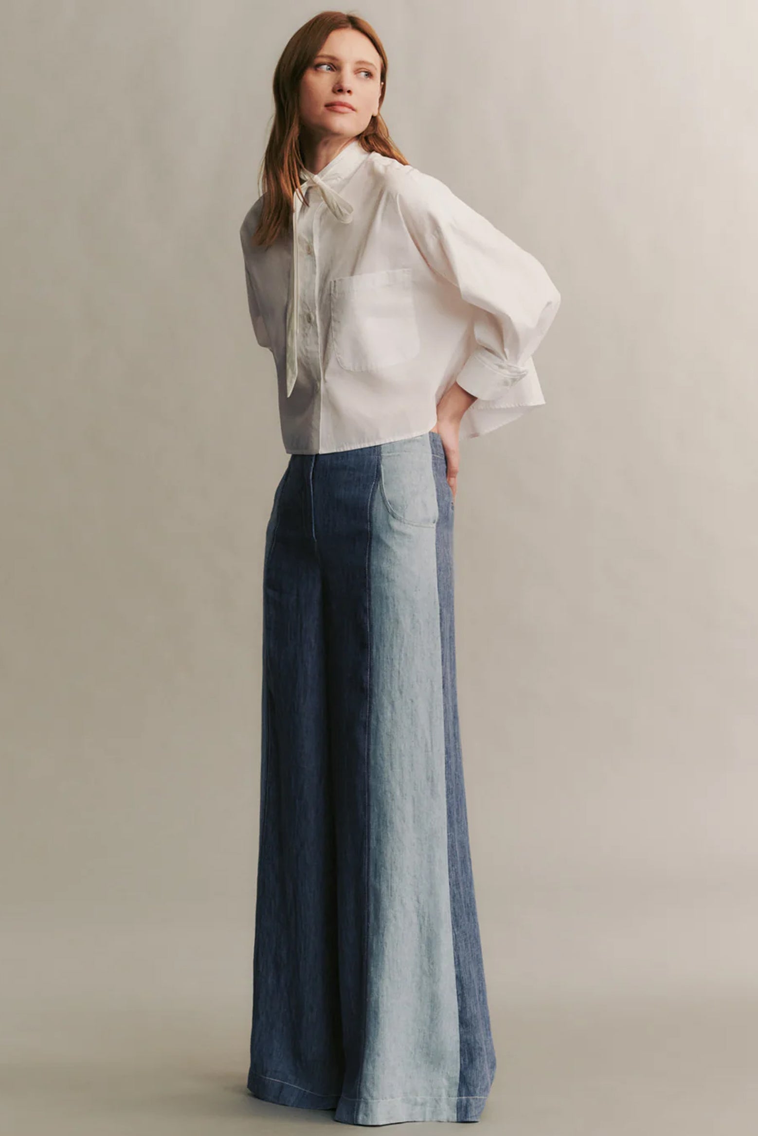 TWP Demie With Combo Pants in Medium Indigo available at The New Trend Australia. 