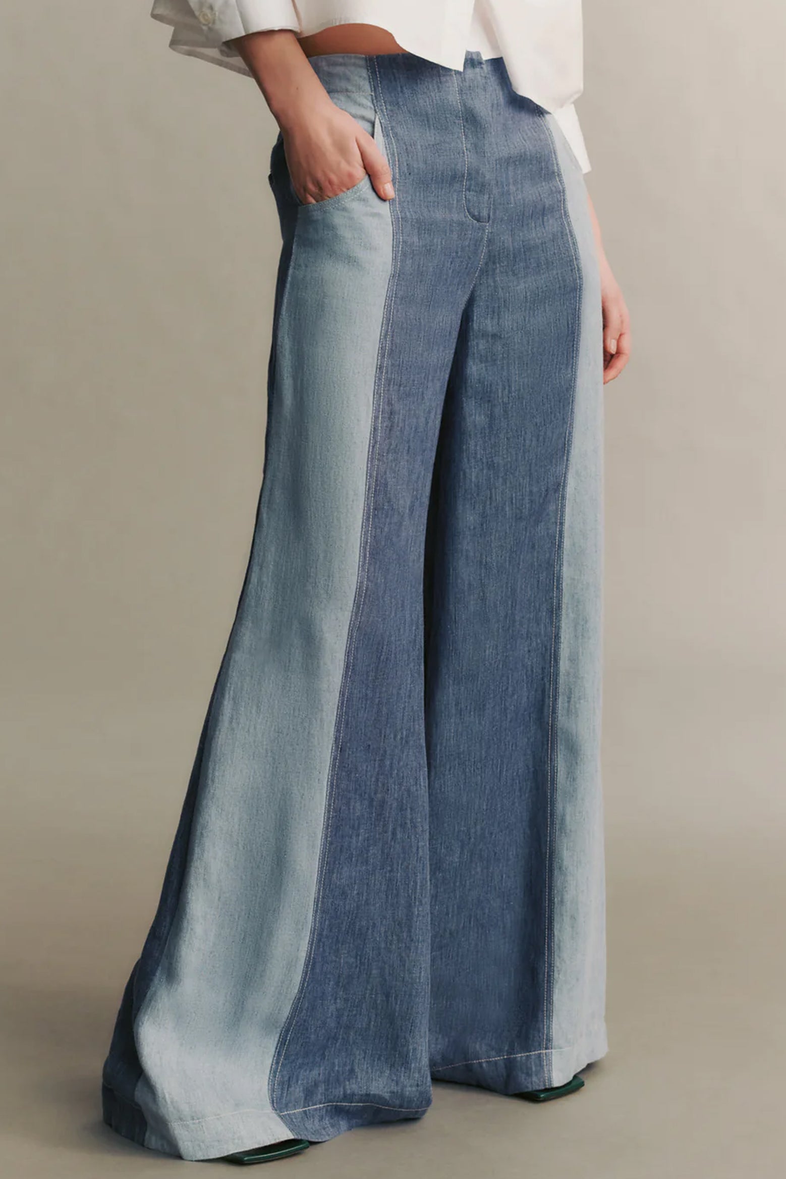 TWP Demie With Combo Pants in Medium Indigo available at The New Trend Australia.